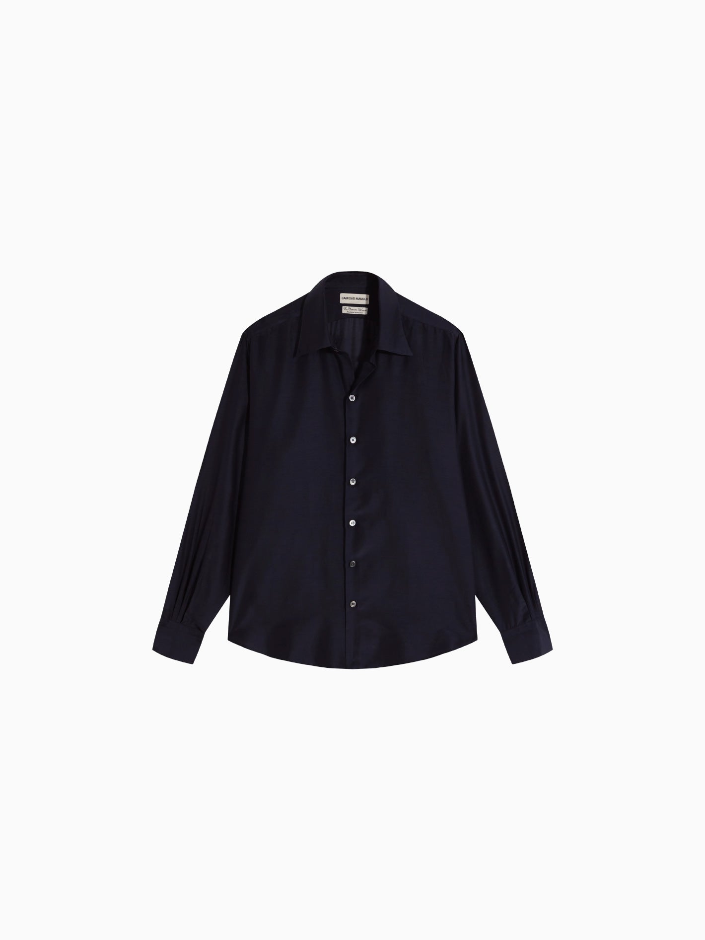 Navy Silk Cotton Normal Shirt