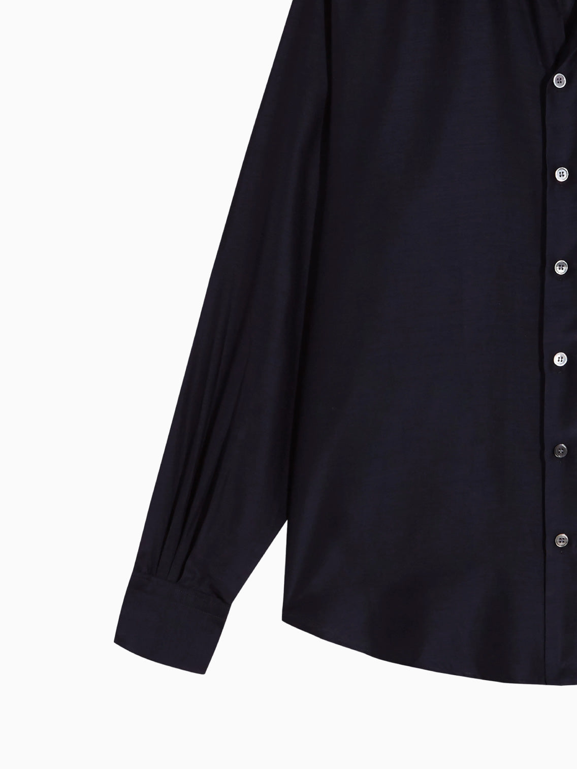 Navy Silk Cotton Normal Shirt