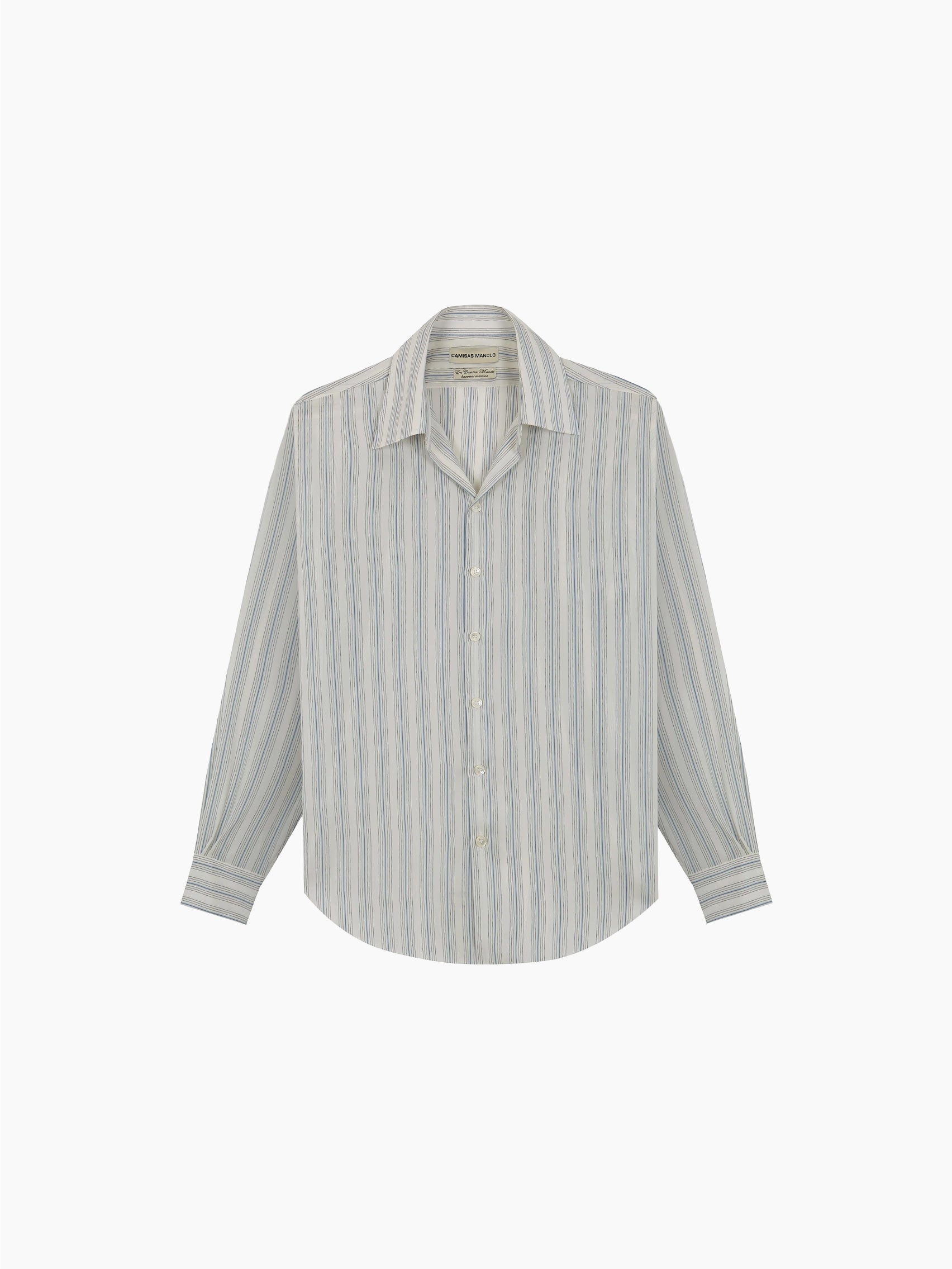 White Blue/Black Stripes Normal Shirt