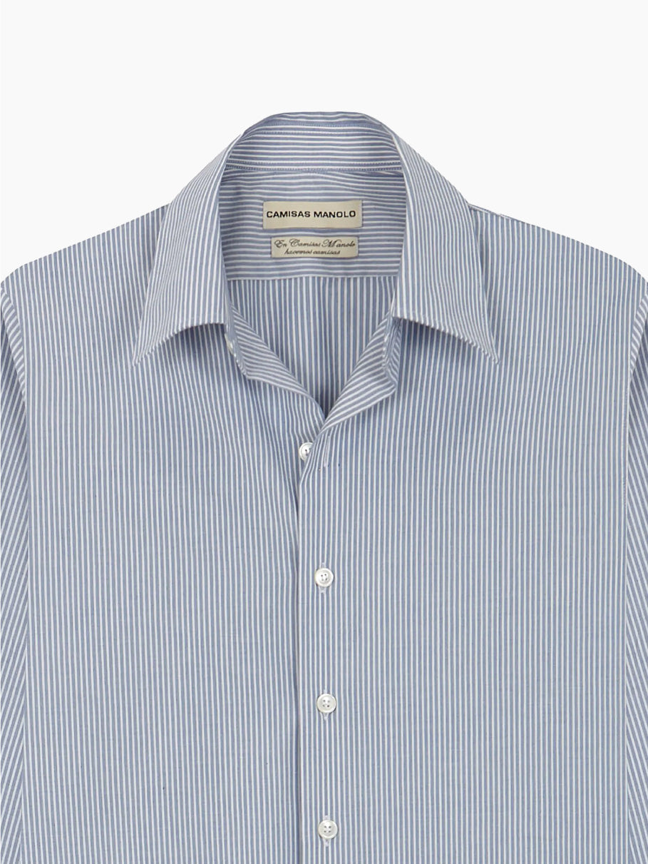 White/Blue Stripes Camisa Shirt