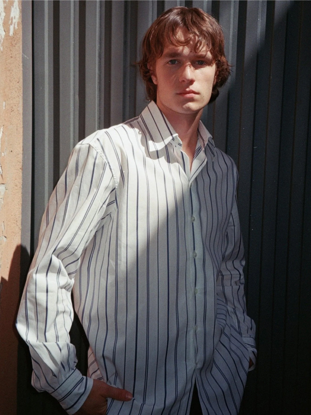 White Blue Stripes Office Shirt