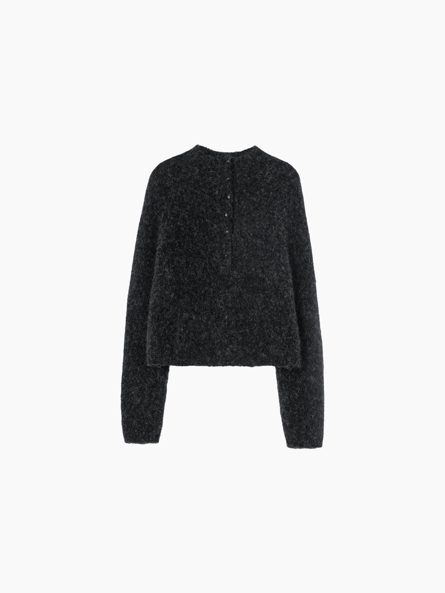 Baby Alpaca Polo Sweater Anthracite