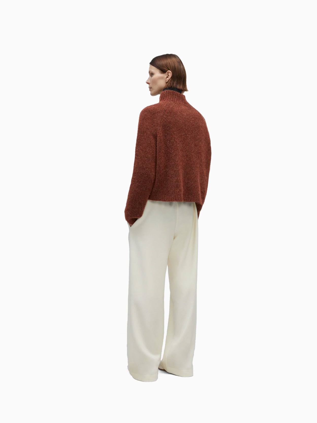 Baby Alpaca Polo Sweater Terracotta