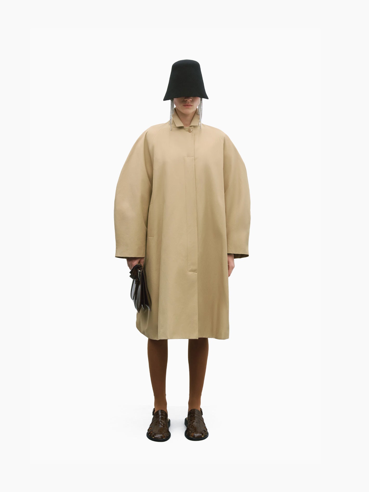 Balloon Trench Coat Camel - Bassal Store