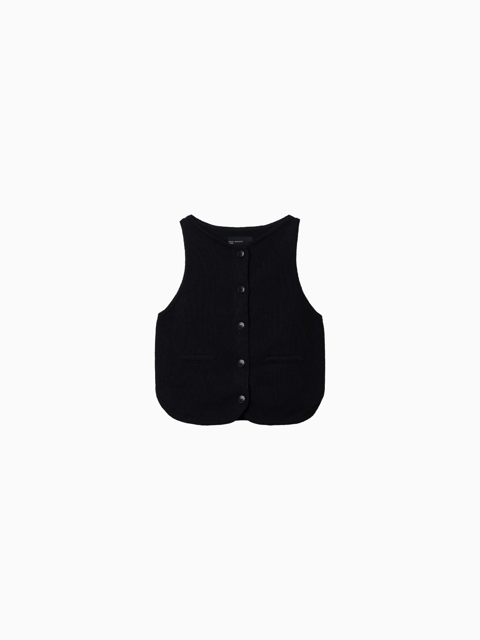 Boat-Neck Waistcoat Black