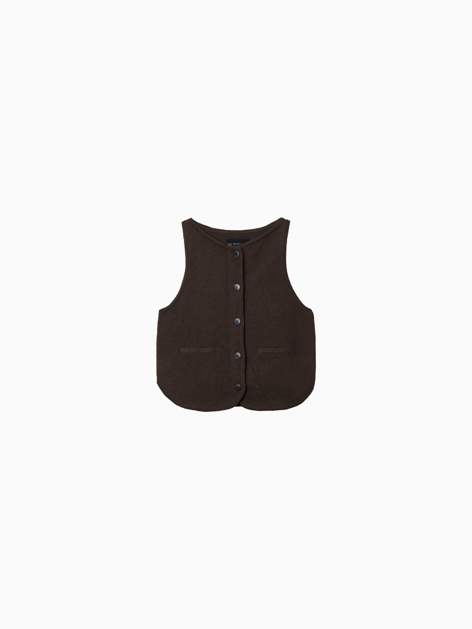 Boat-Neck Waistcoat Brown