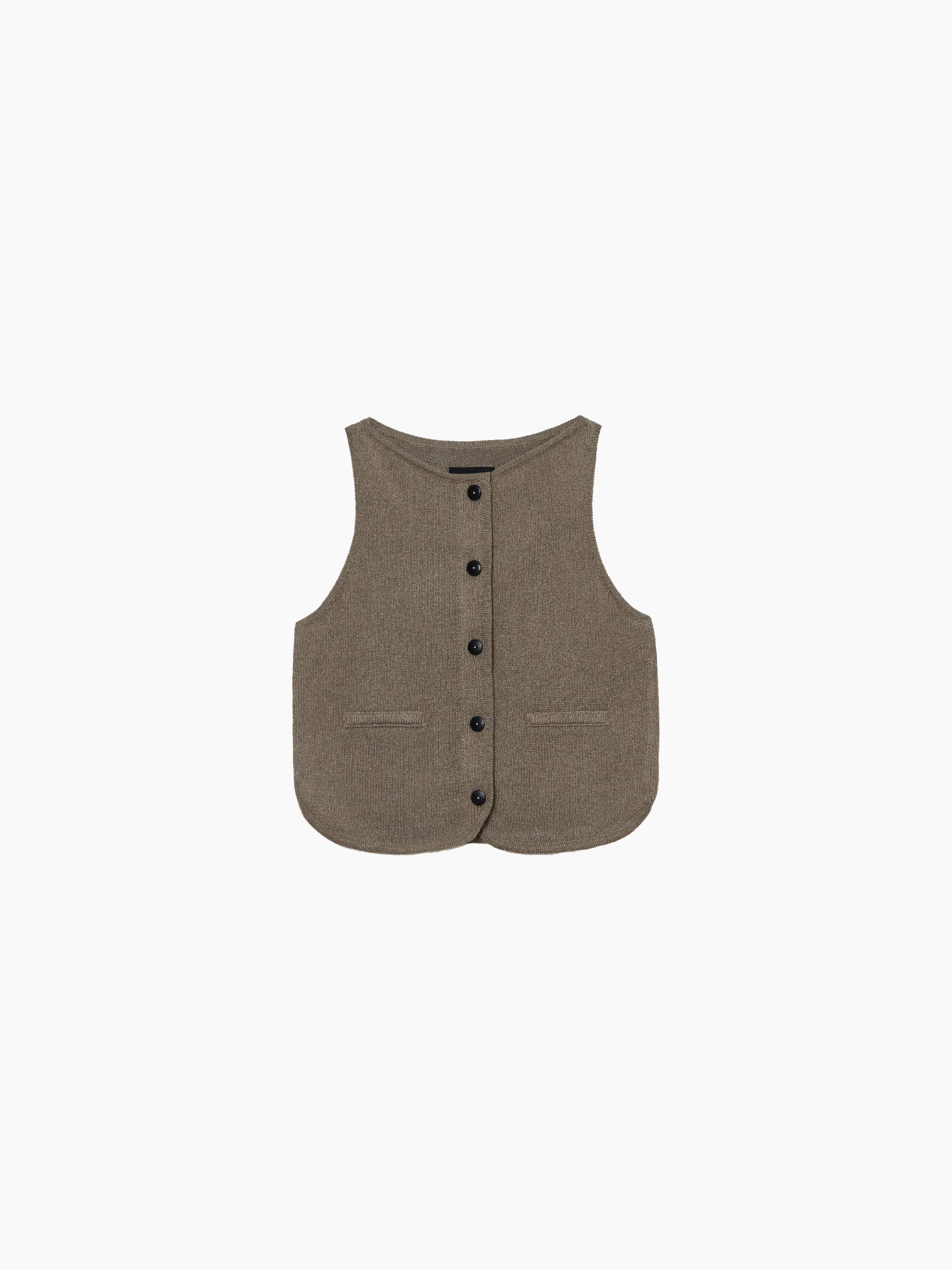 Boat Neck Waistcoat Taupe
