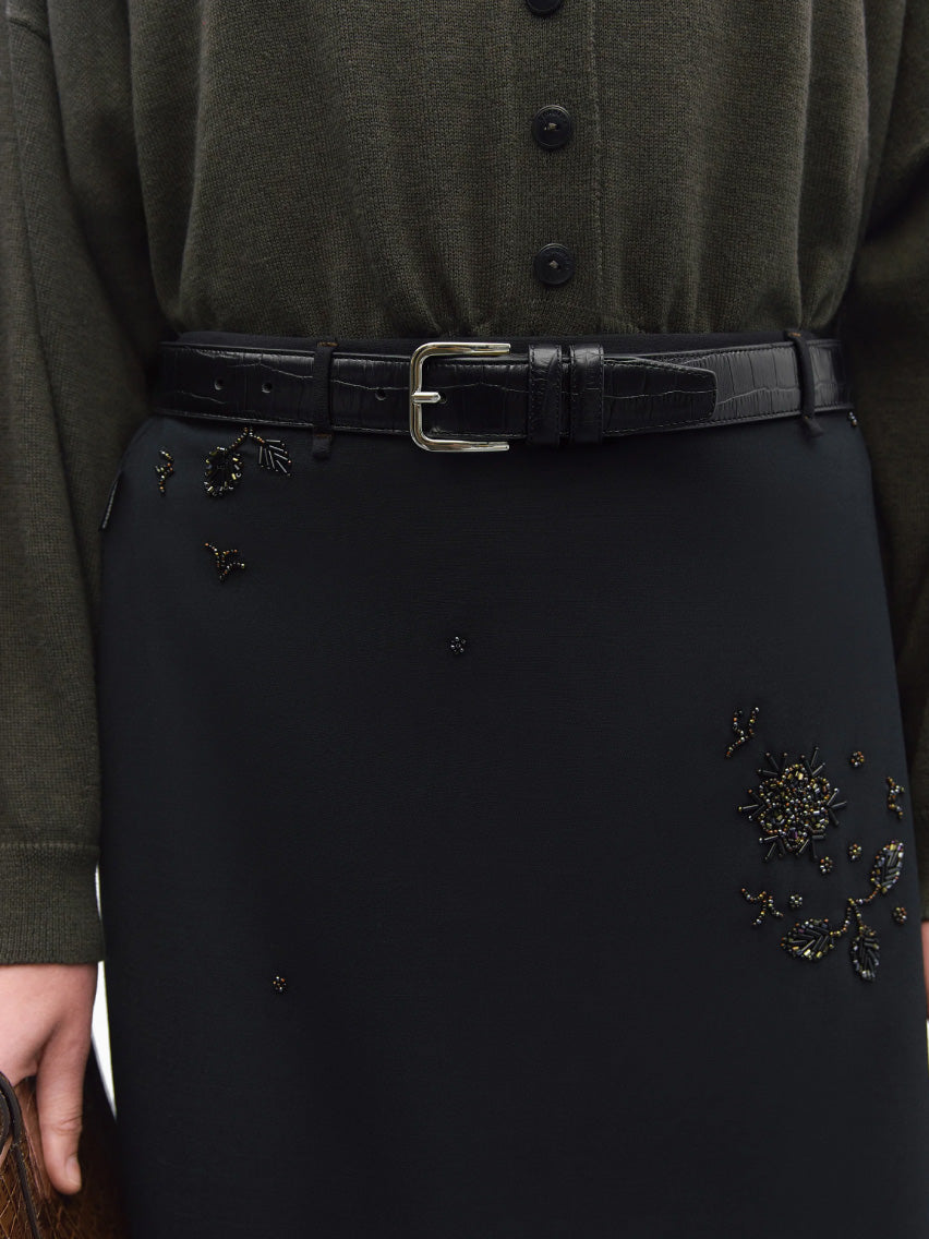 Classic Belt Black Crocodile