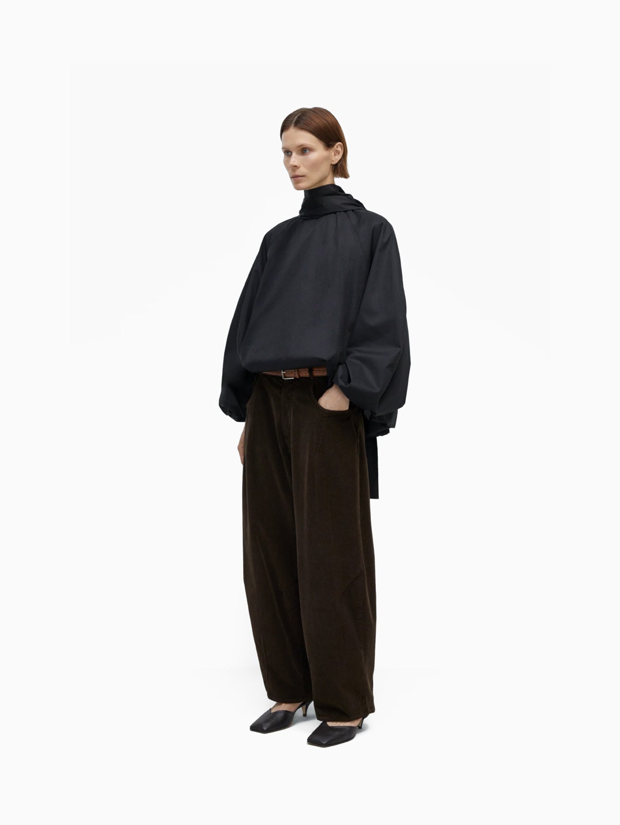 Corduroy Baggy Pants Brown