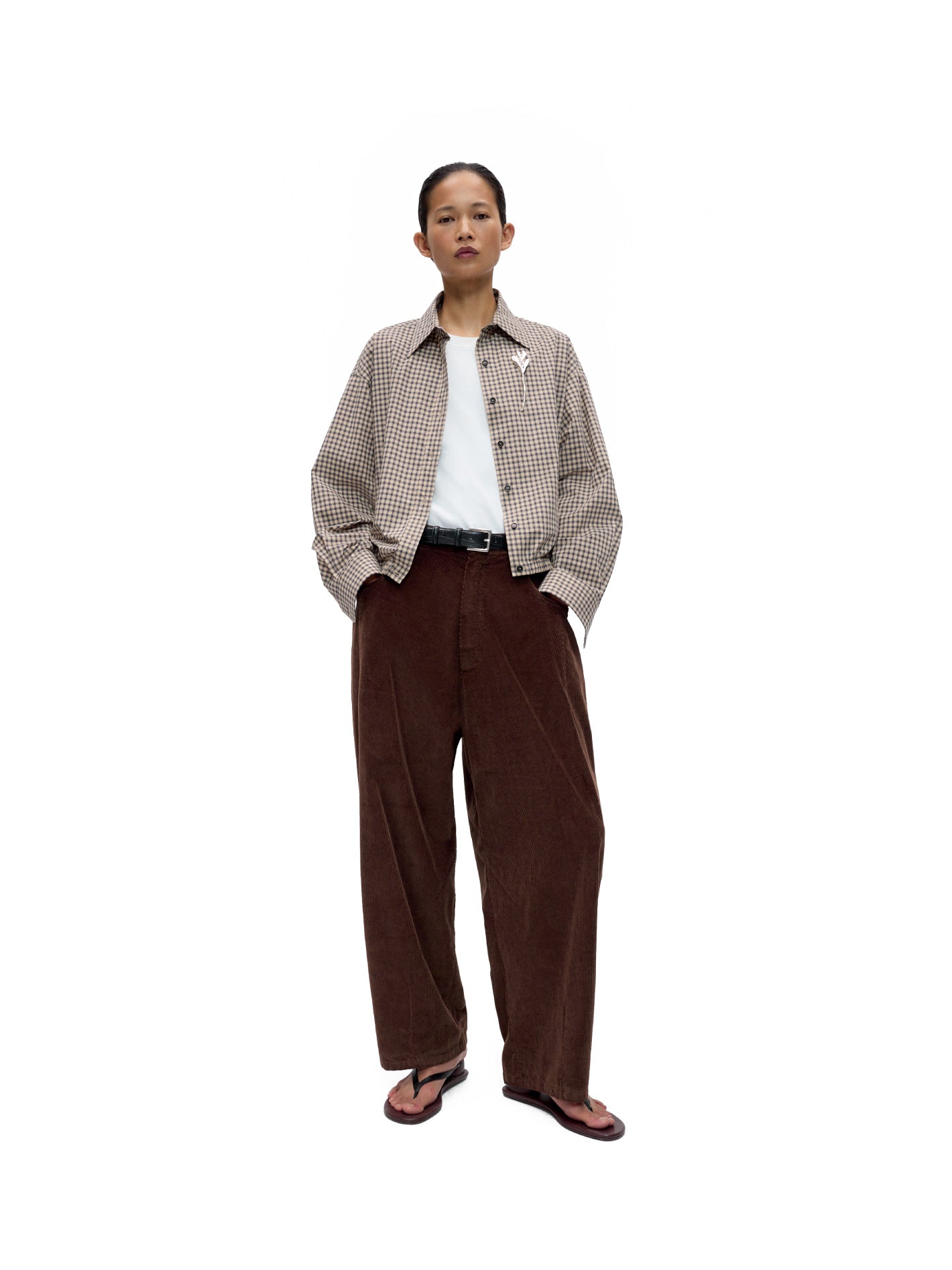 Corduroy Baggy Pants Brown