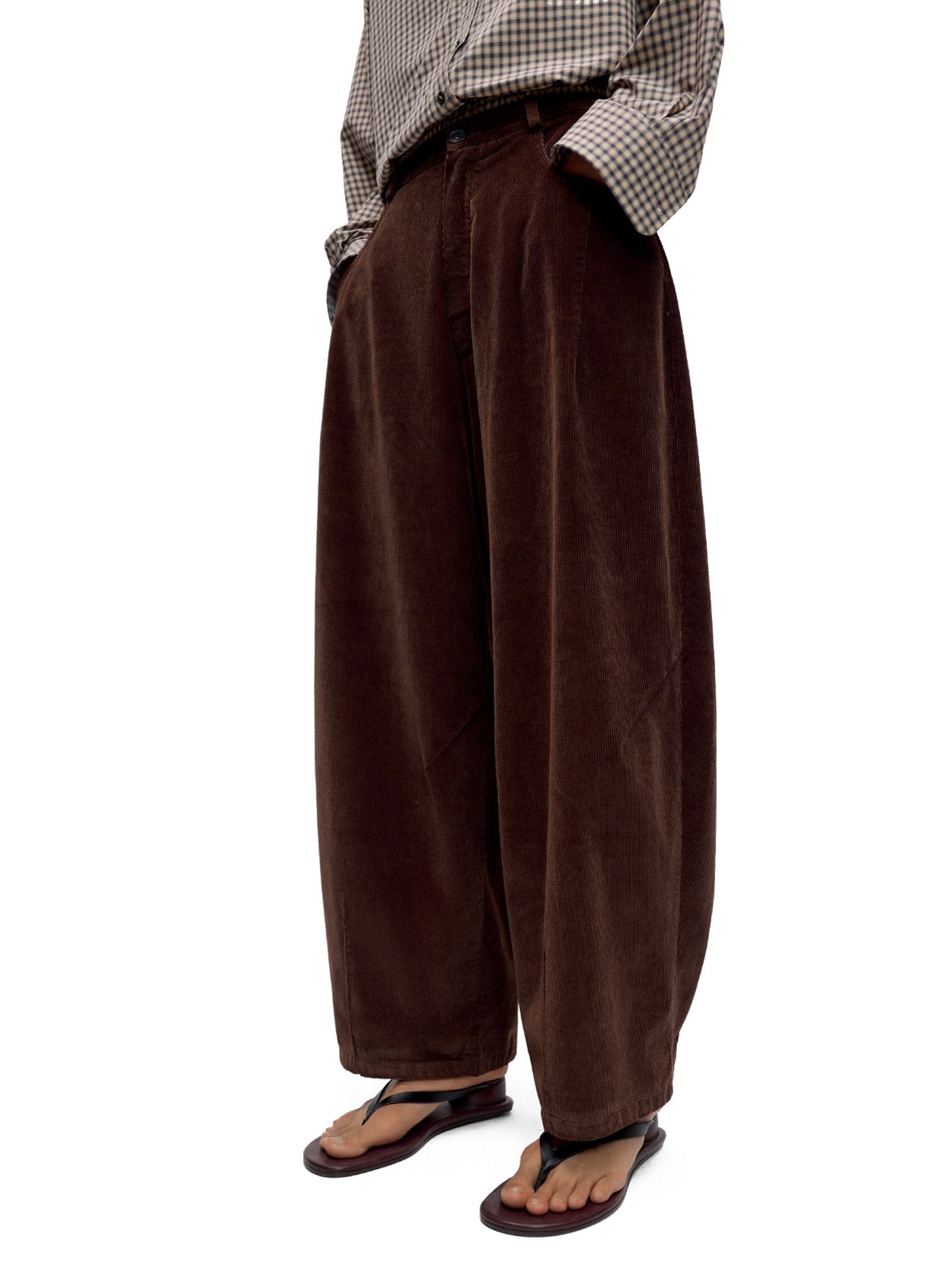 Corduroy Baggy Pants Brown