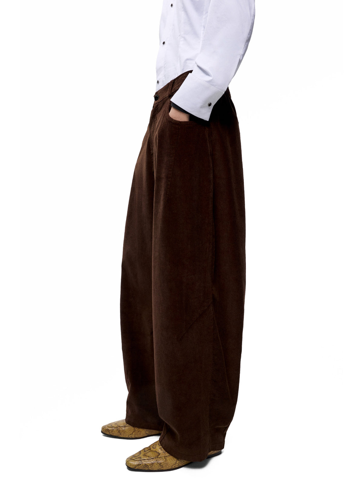 Corduroy Baggy Pants Brown