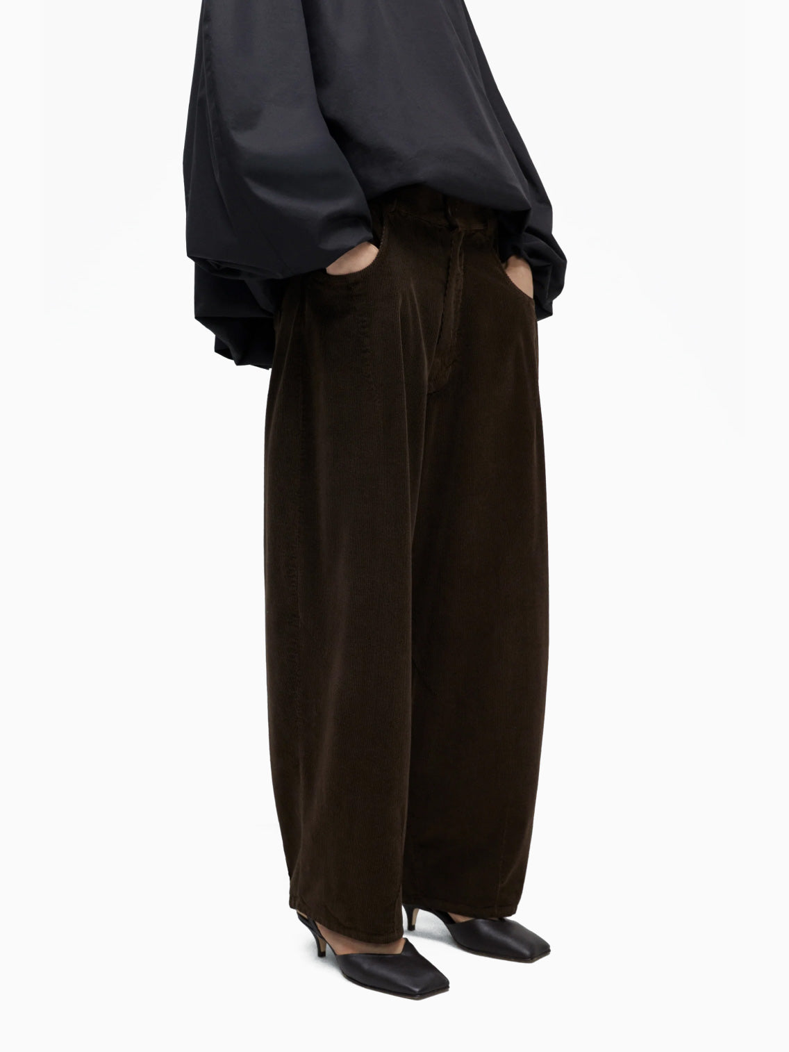 Corduroy Baggy Pants Brown