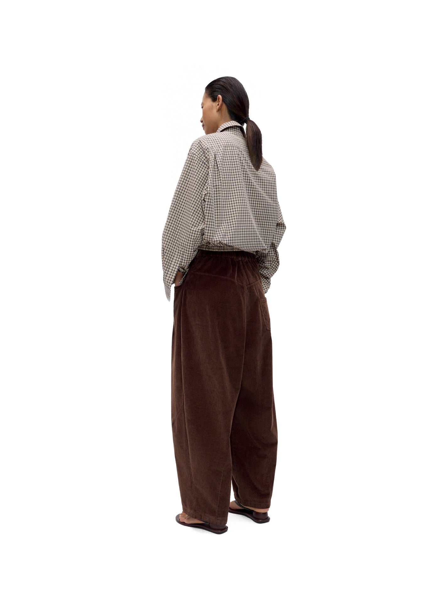Corduroy Baggy Pants Brown