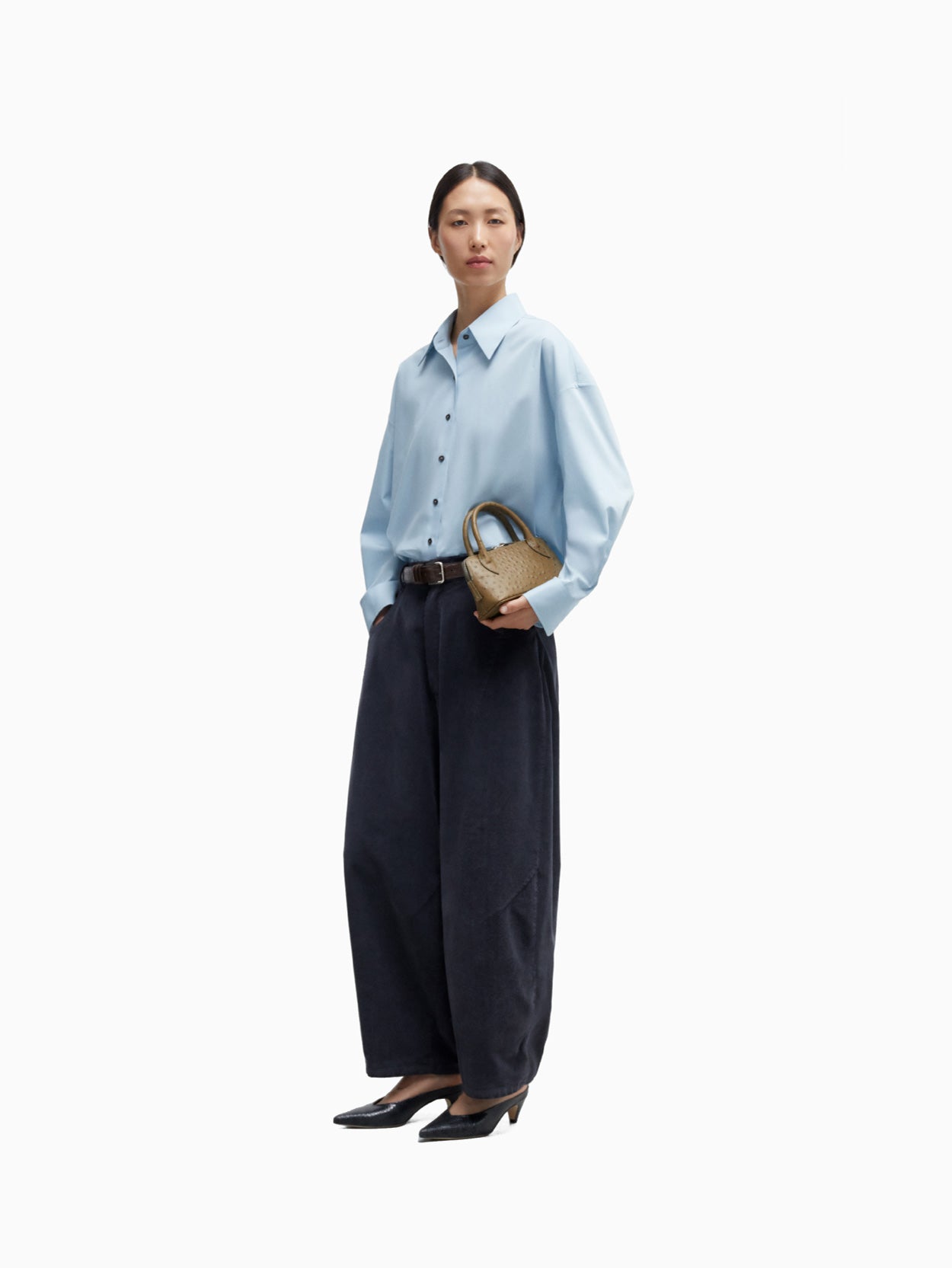 Corduroy Baggy Pants Dusty Blue