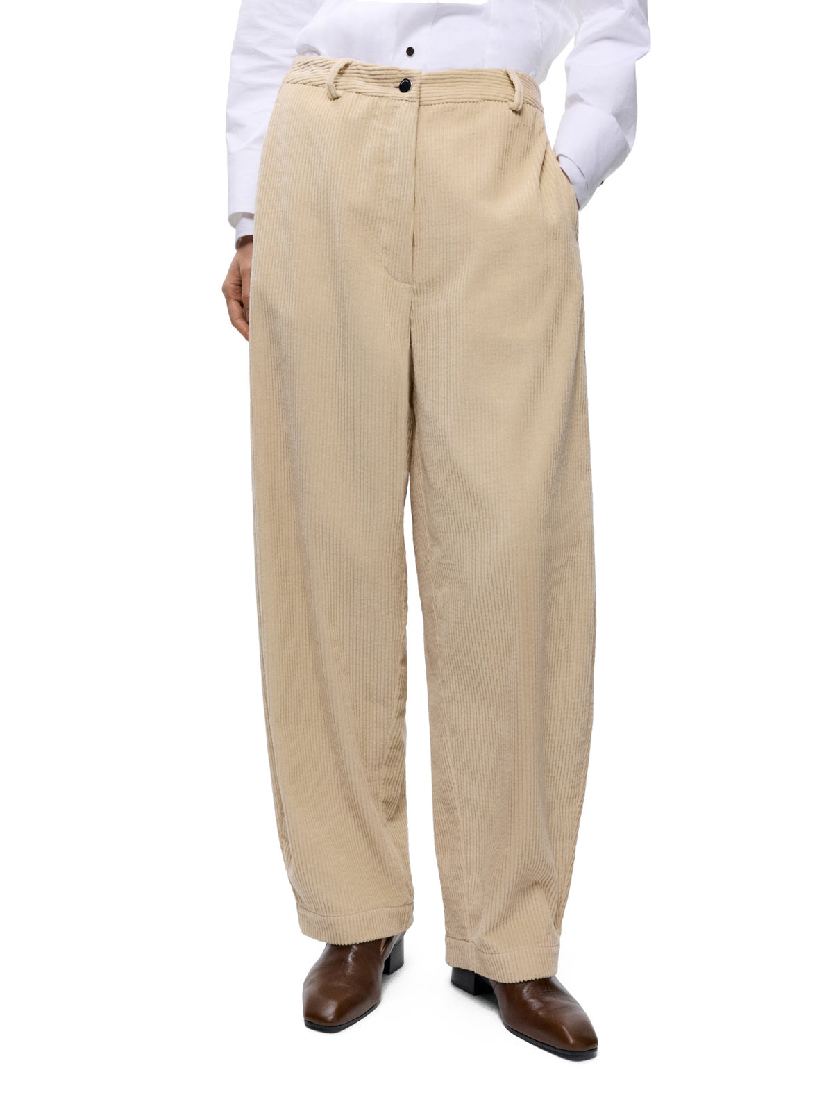 Corduroy Curved Pants Angora