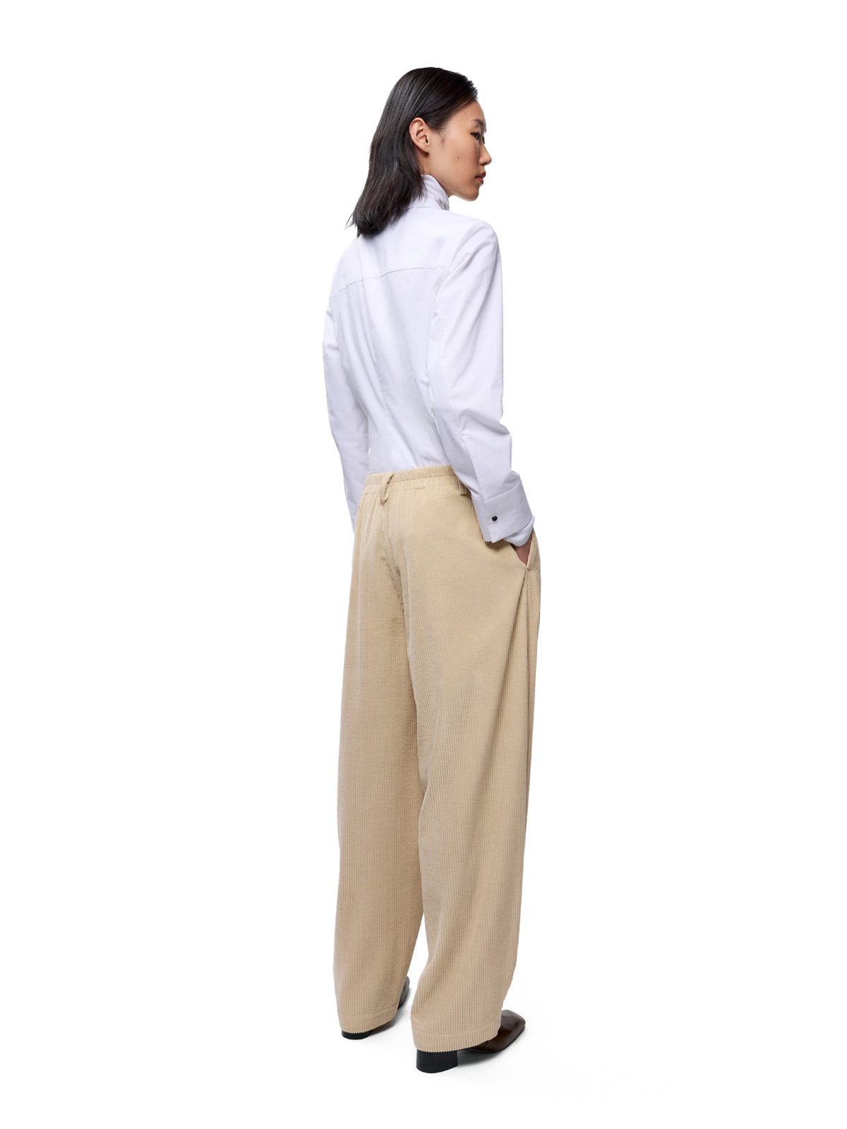 Corduroy Curved Pants Angora