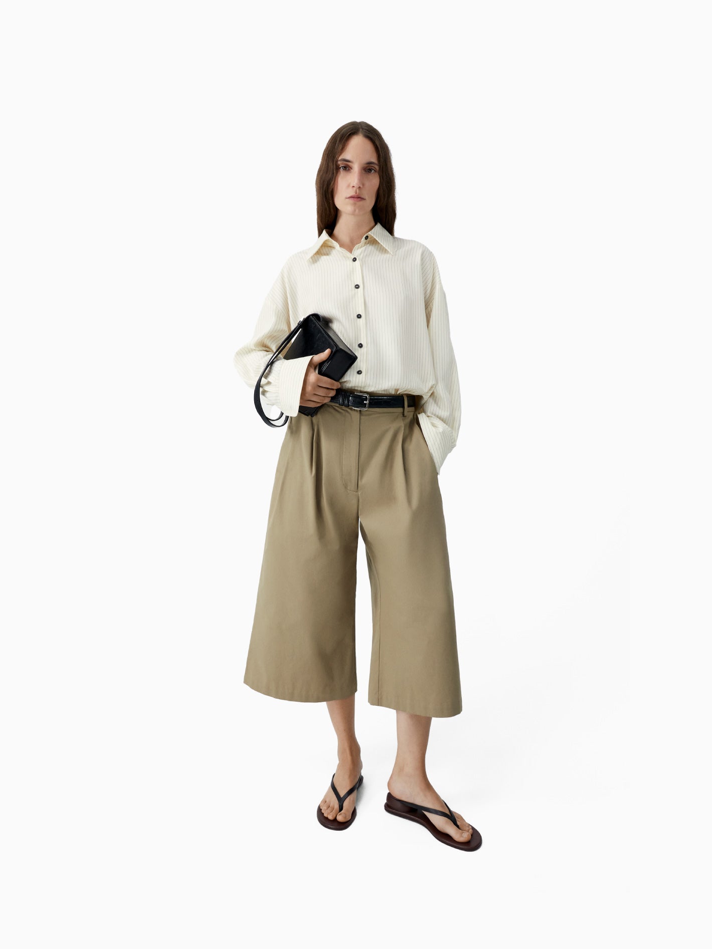 Cotton Capri Pants Camel
