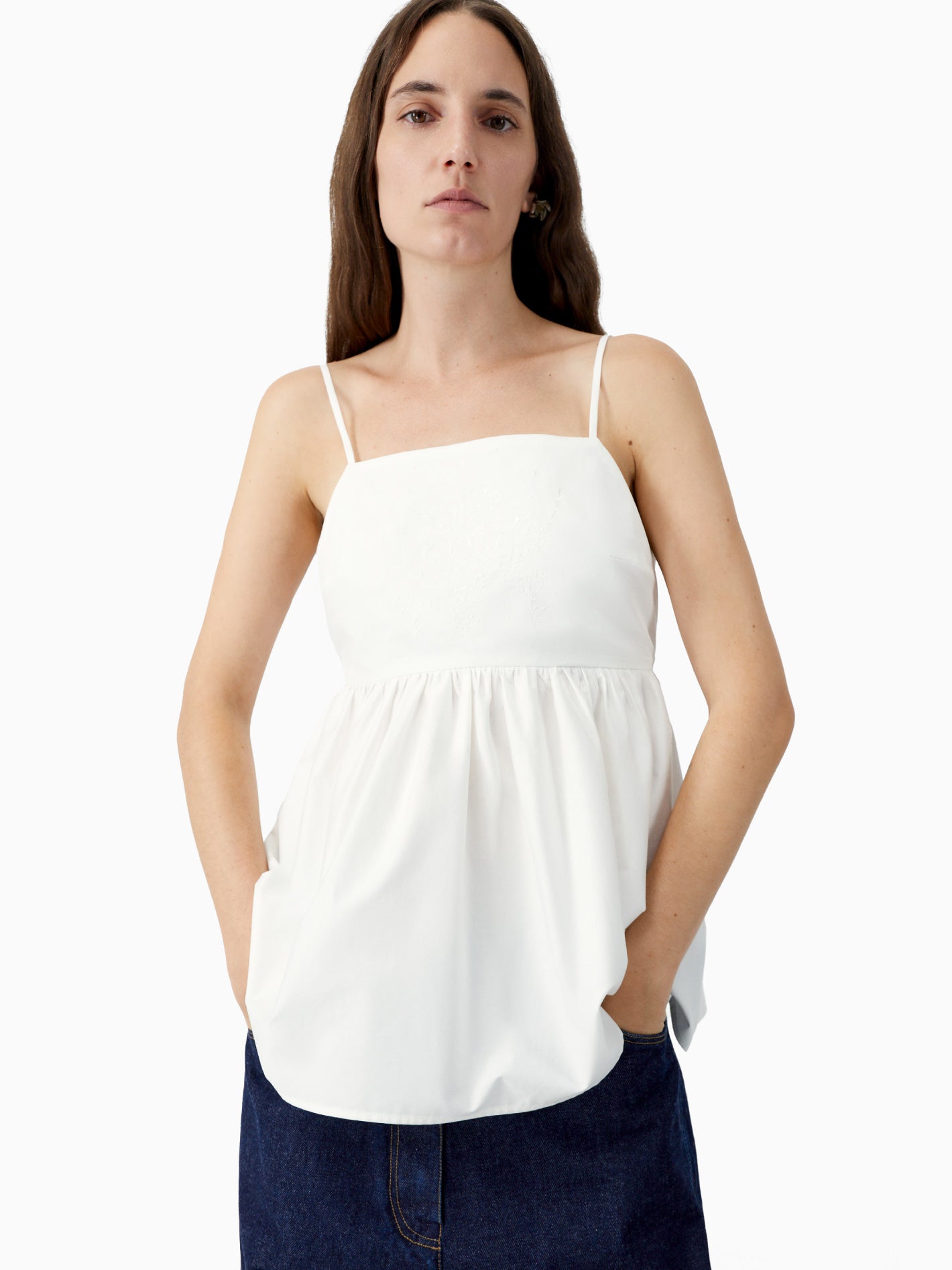 Cotton Embroidered Top White