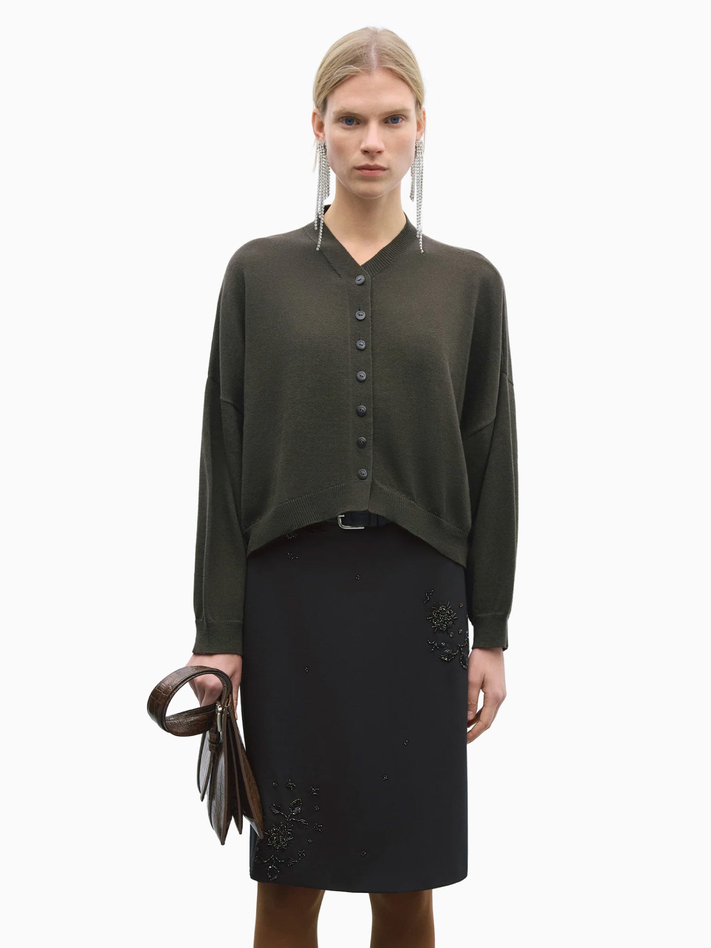 Cotton & Cashmere Cardigan Dark Moss