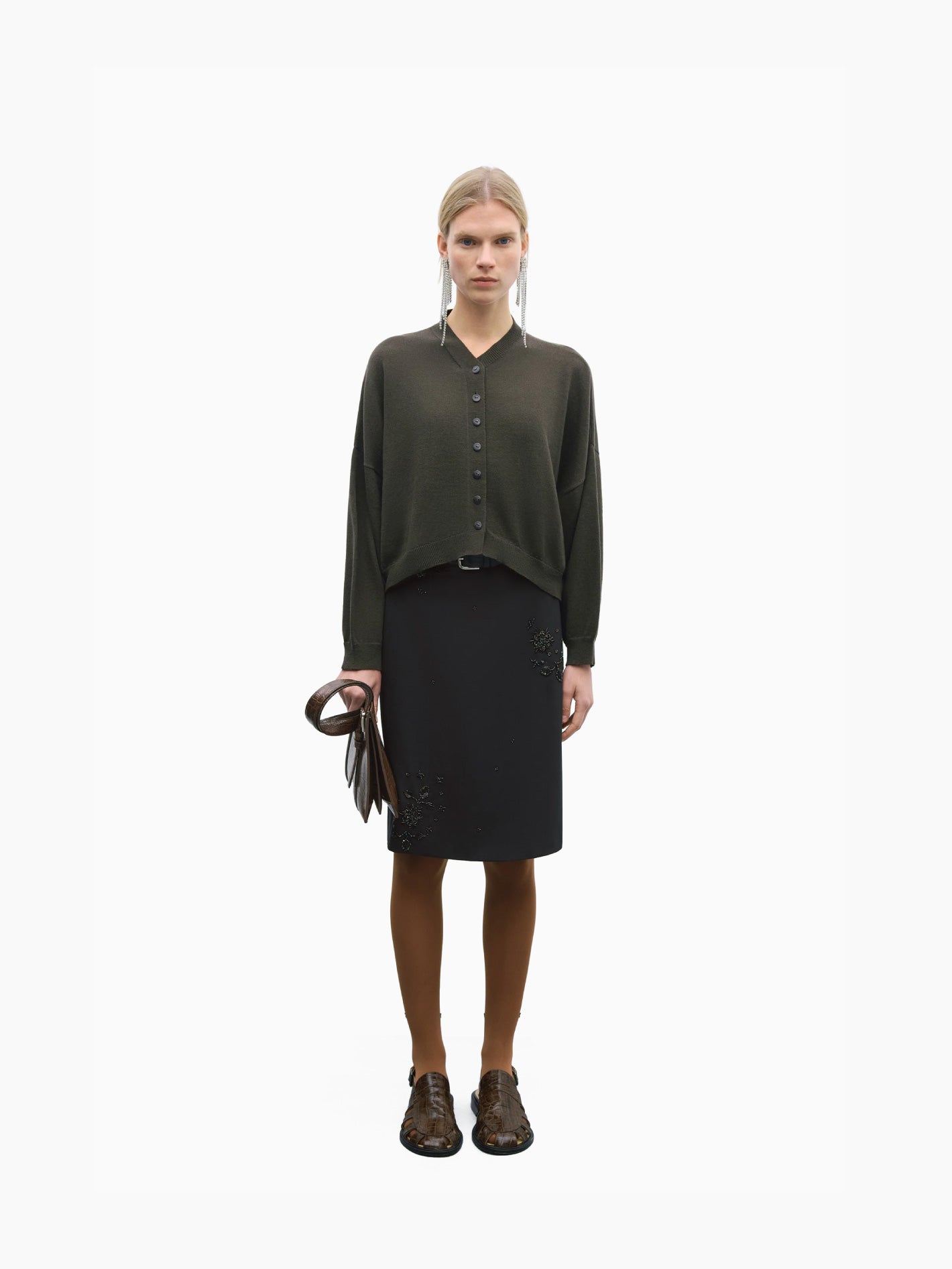 Cotton & Cashmere Cardigan Dark Moss