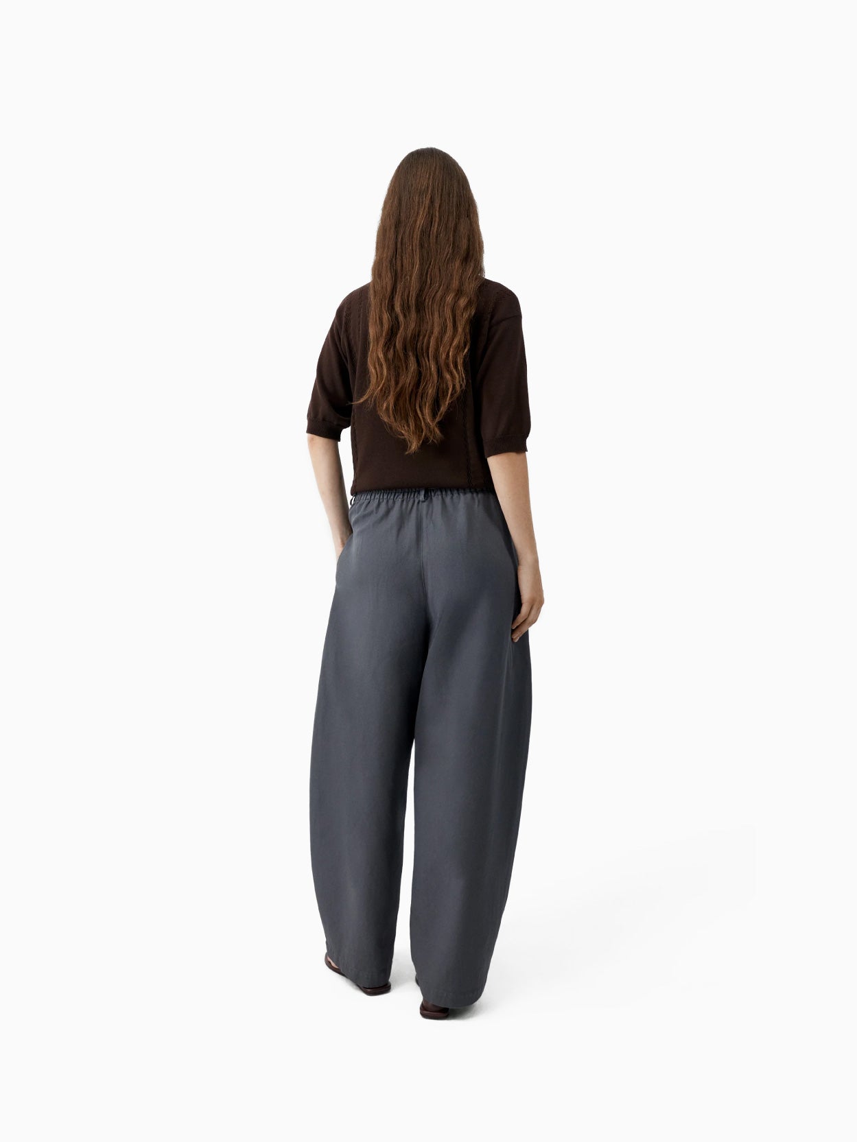 Cotton & Linen Curved Pants Graphite