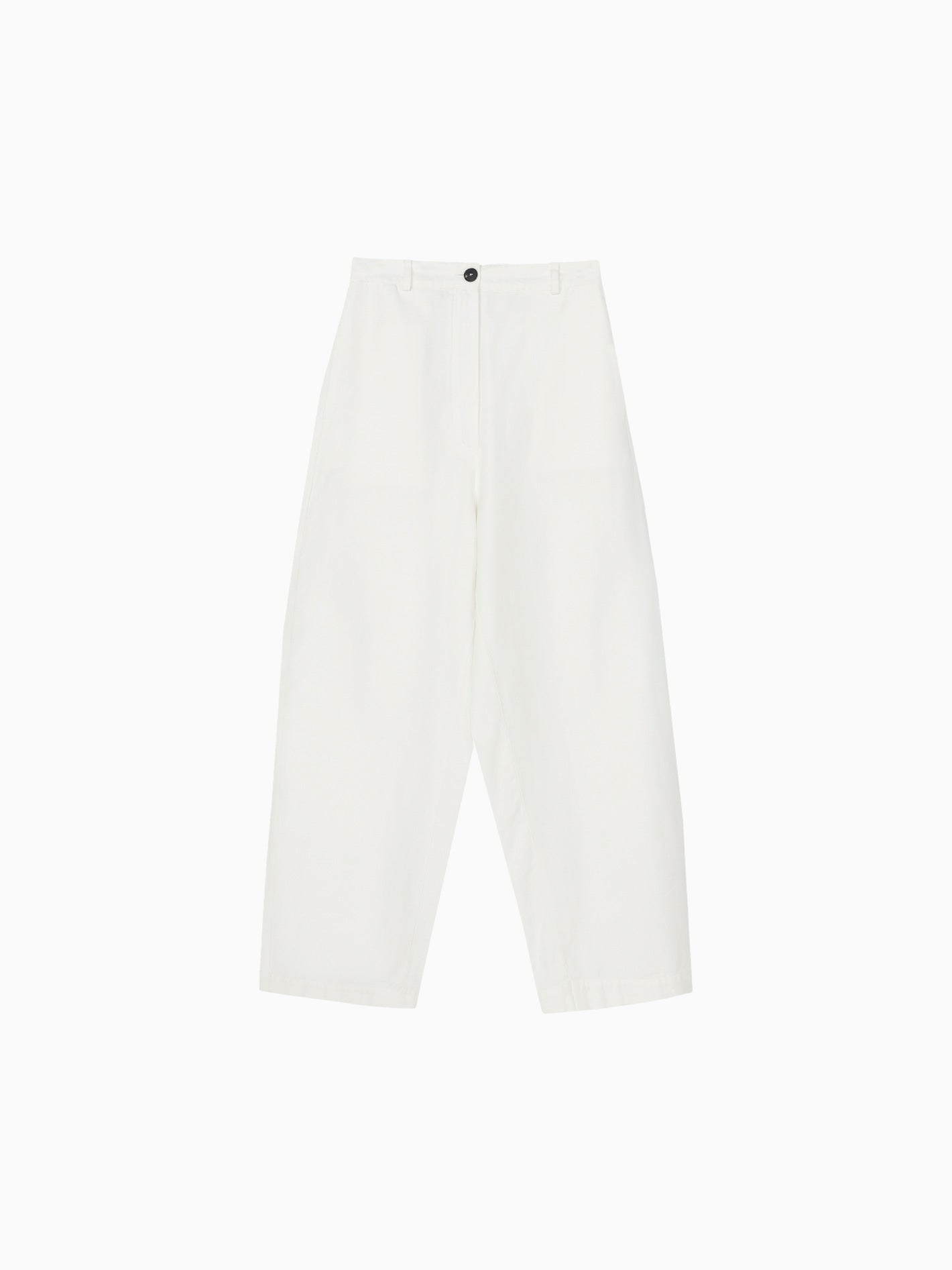 Cotton & Linen Curved Pants White