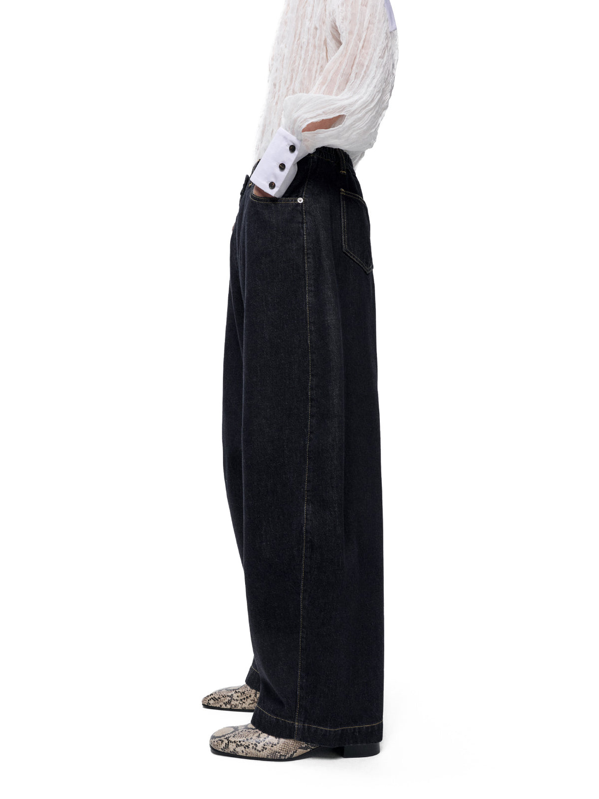 Curved Baggy Jeans Black