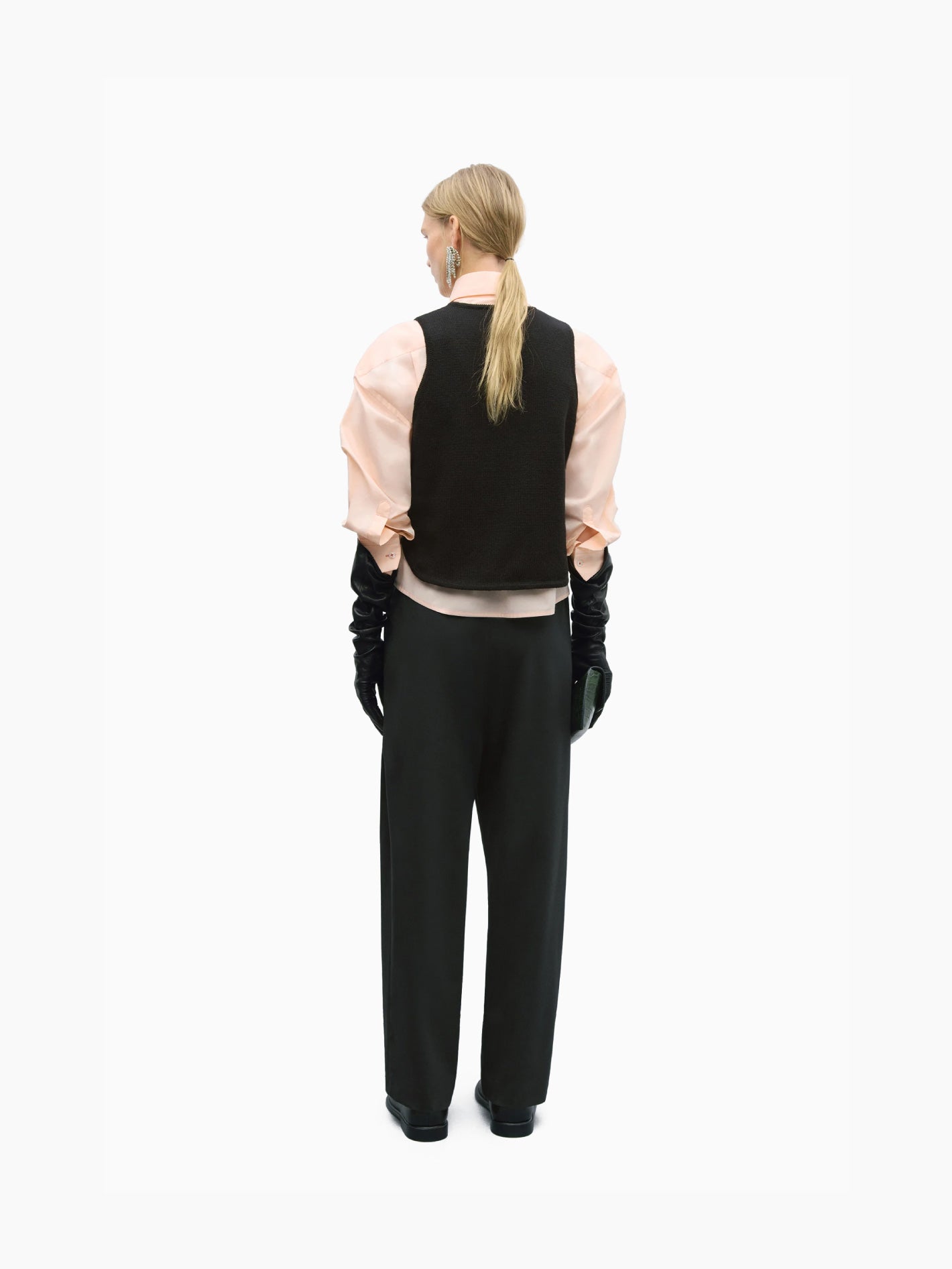 Cut-Out Boat Neck Waistcoat Black