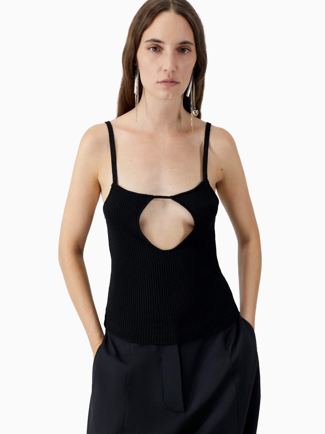 Cut-Out Top Black