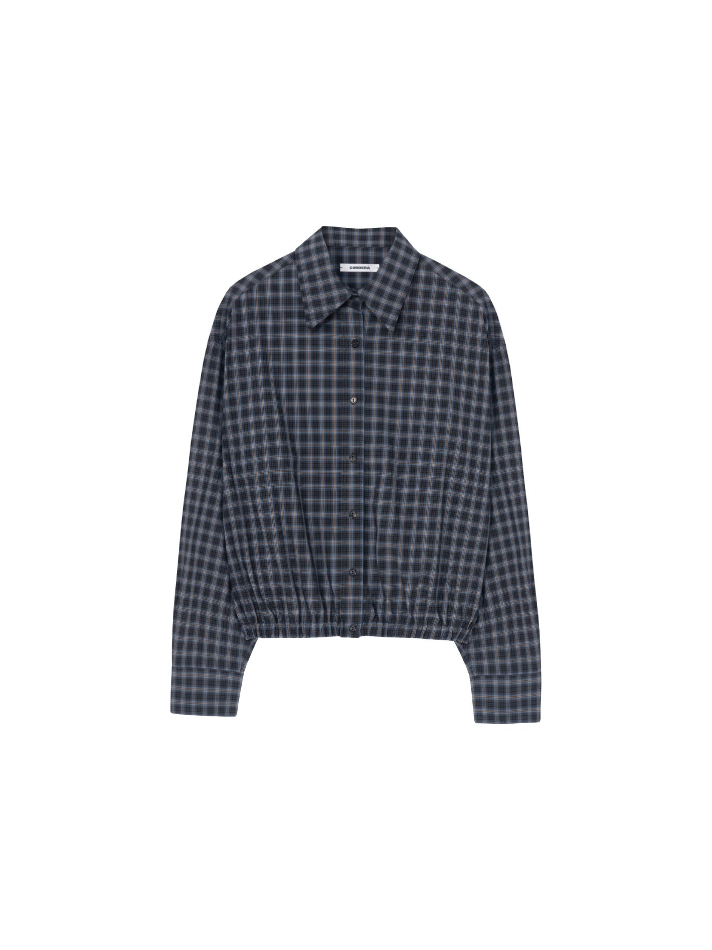 Checked Bomber Shirt Navy Orange