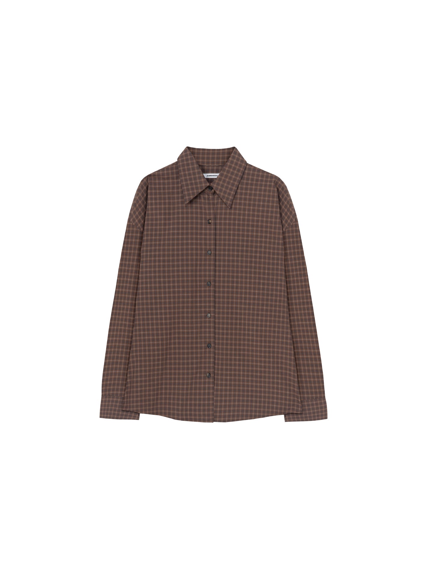 Checked Oversized Shirt Brown Navy