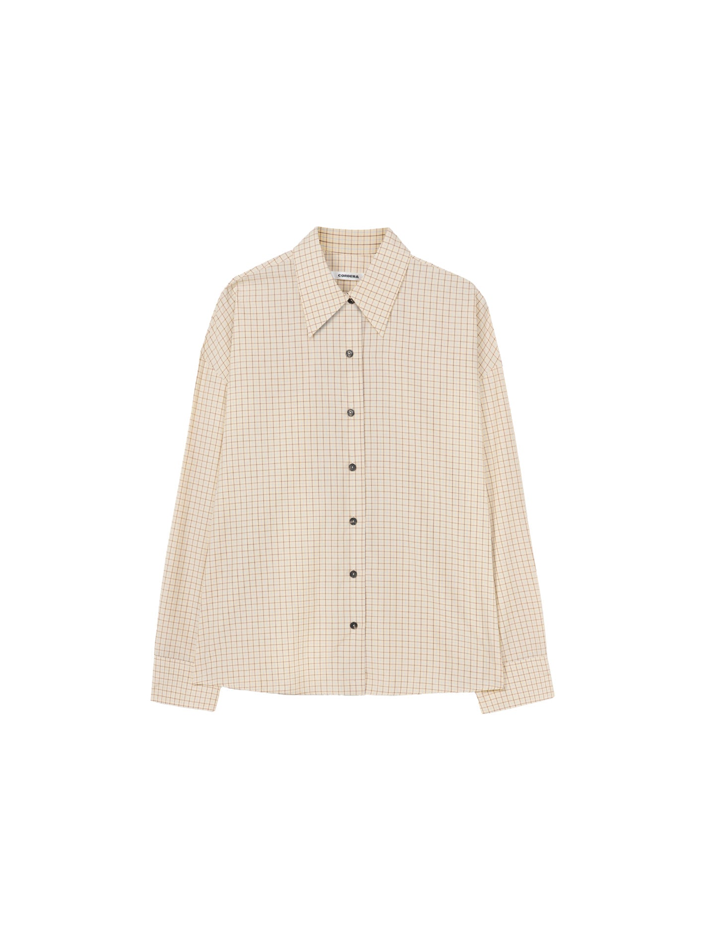 Checked Oversized Shirt Yellow Brown