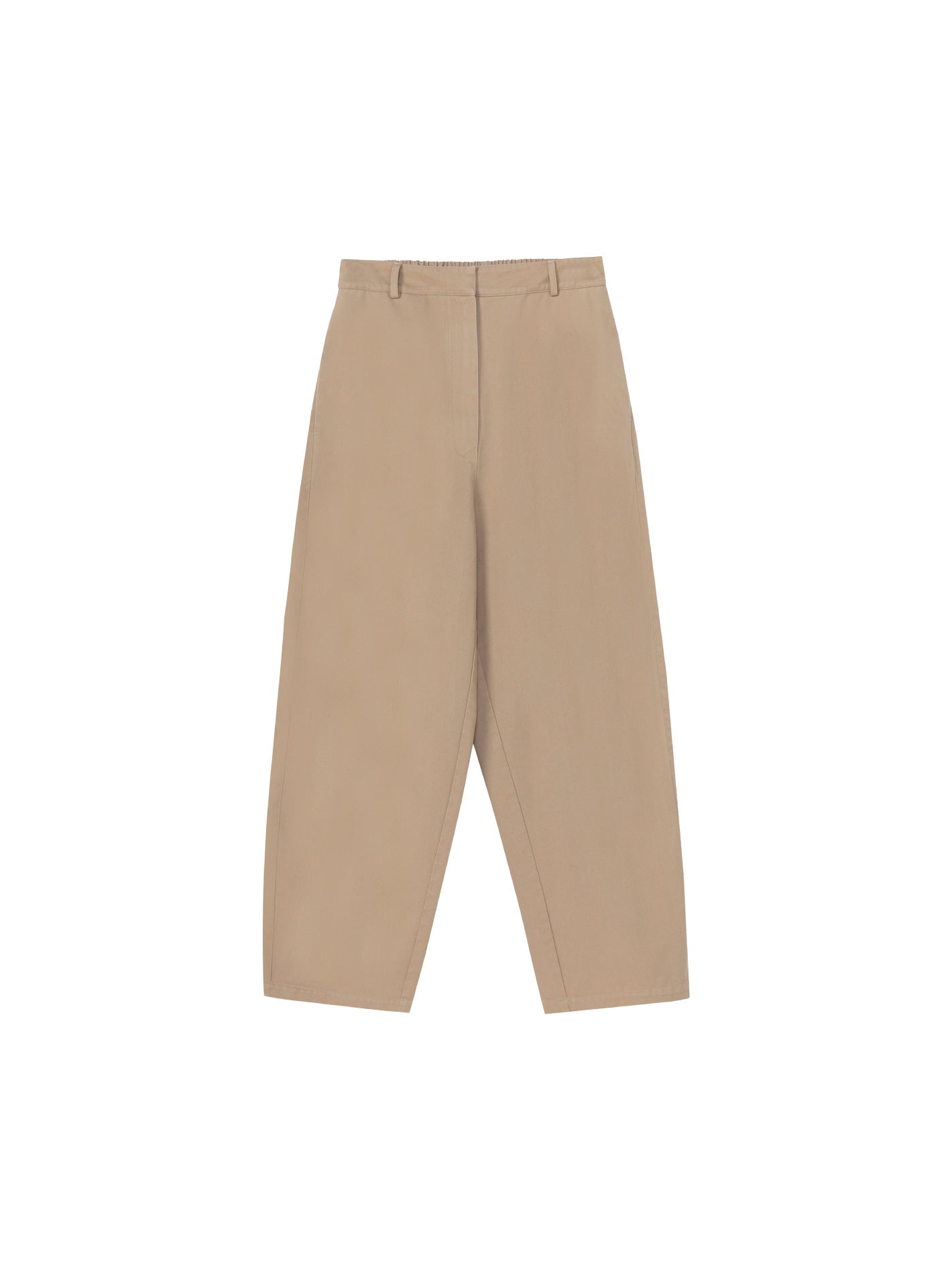 Cotton Curved Pants Camel