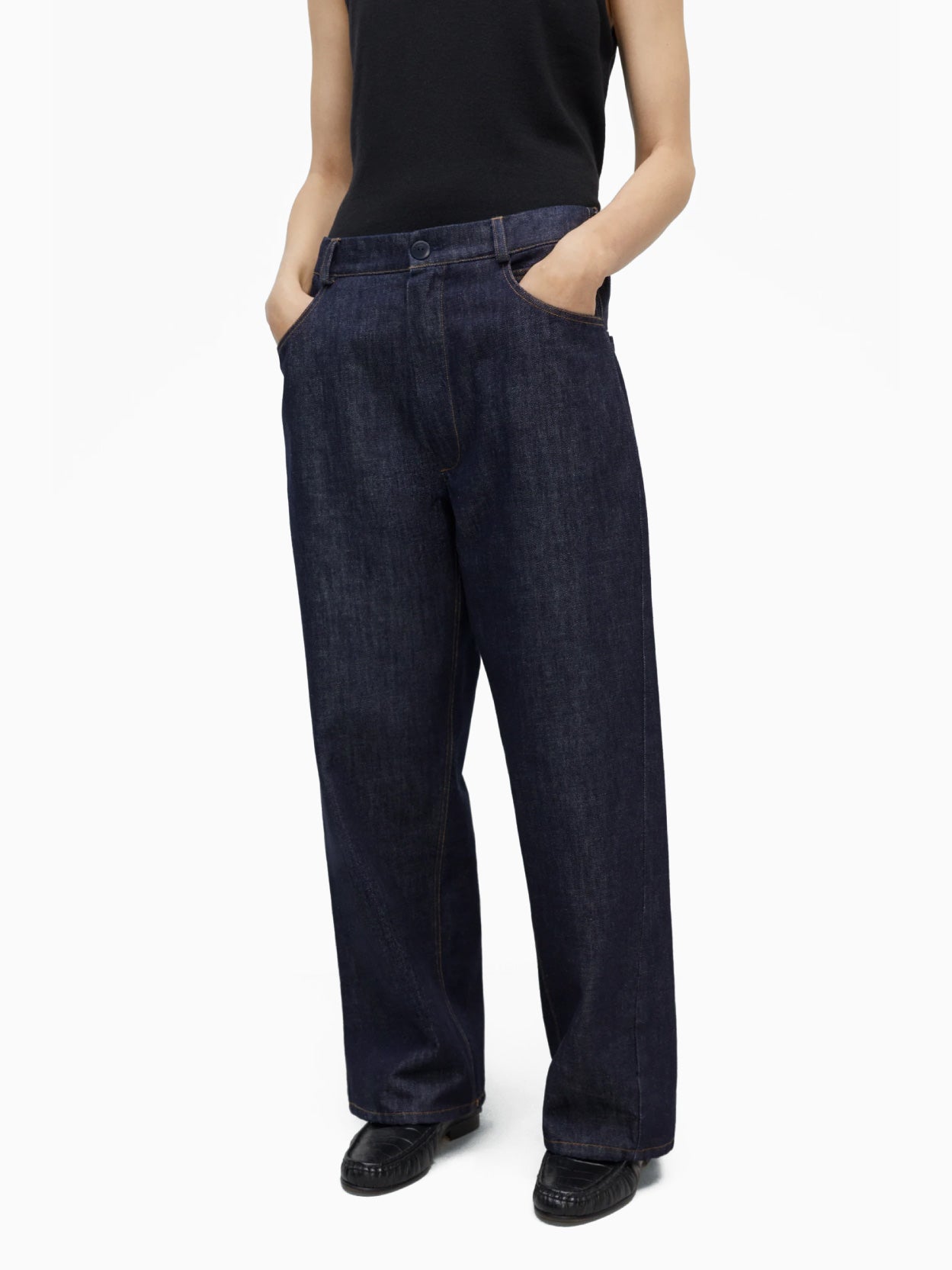 Denim Straight Pants Indigo