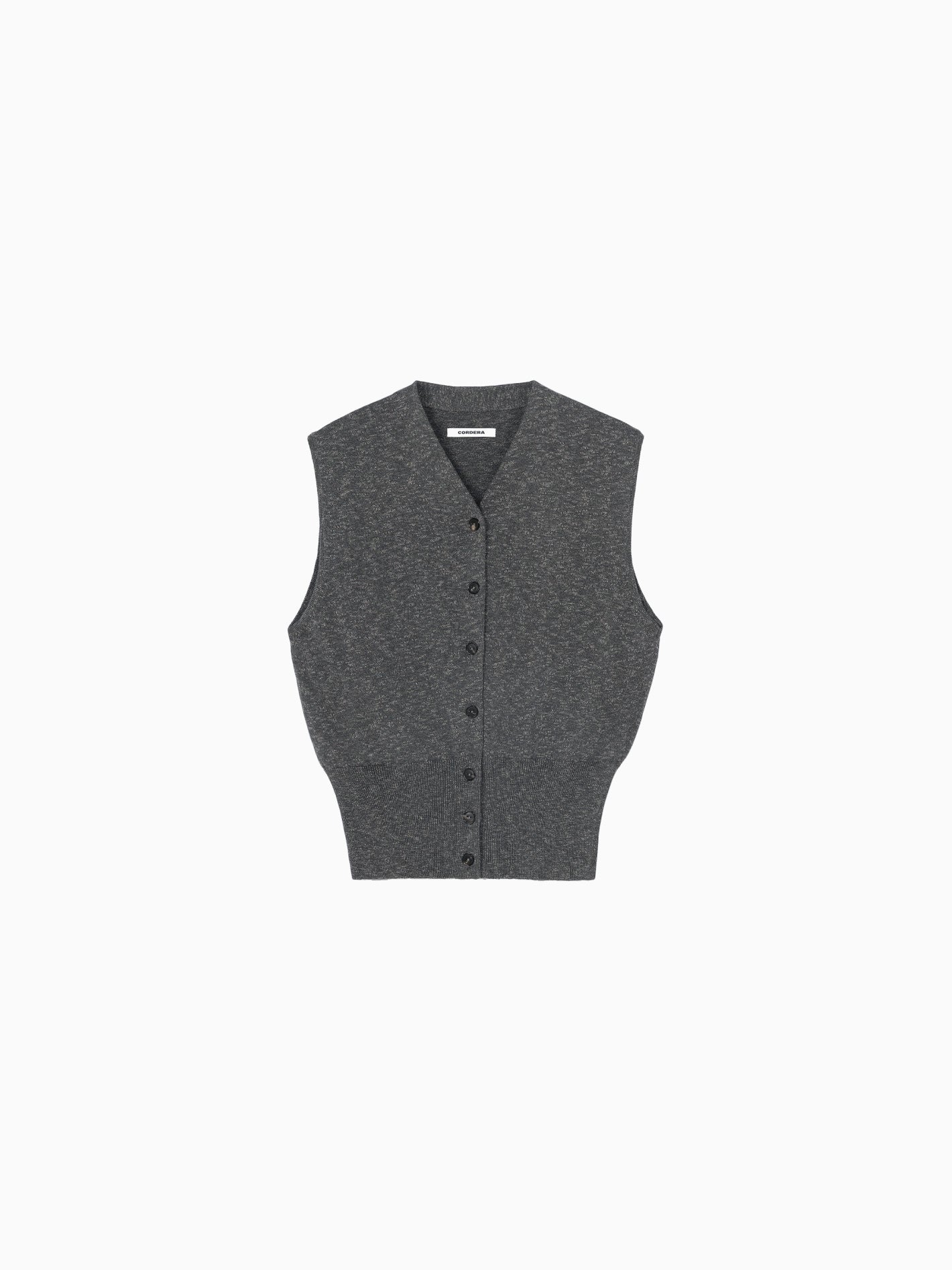 Flecked Cotton Waistcoat Grey