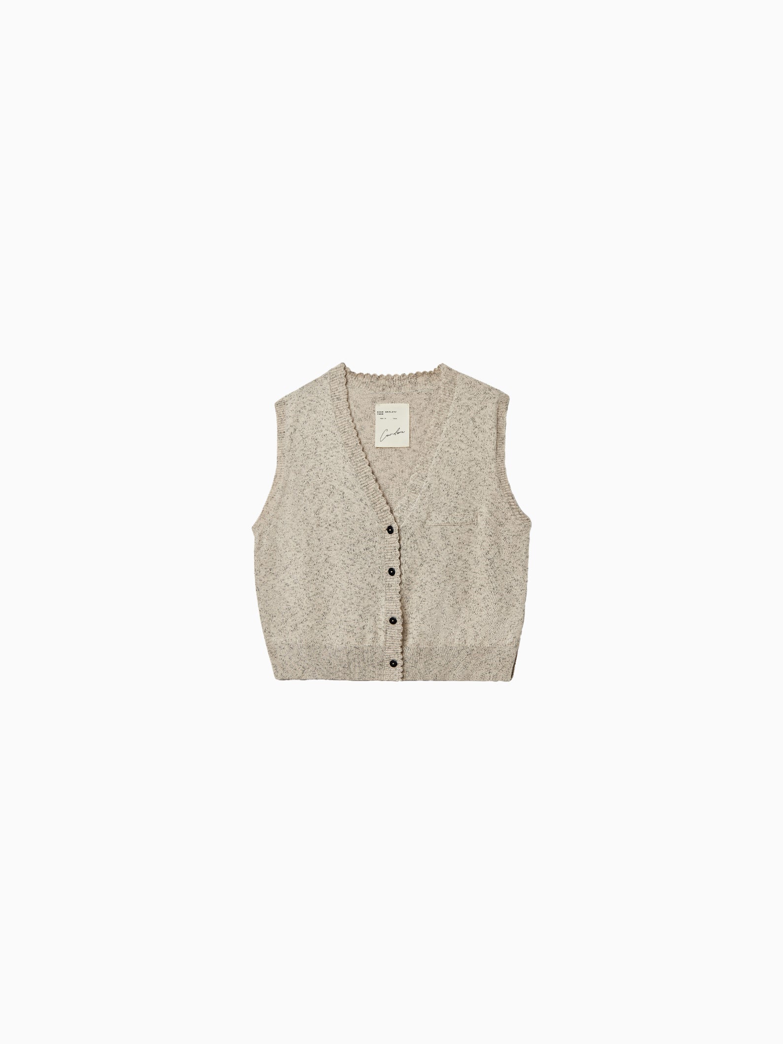 Flecked Cotton Waistcoat Natural