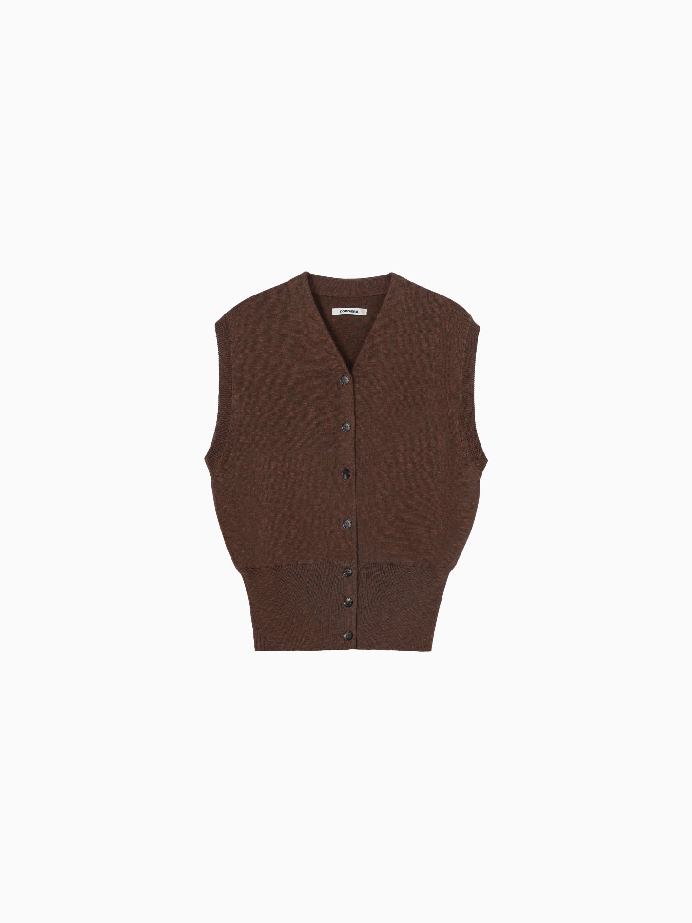 Flecked Cotton Waistcoat Russet