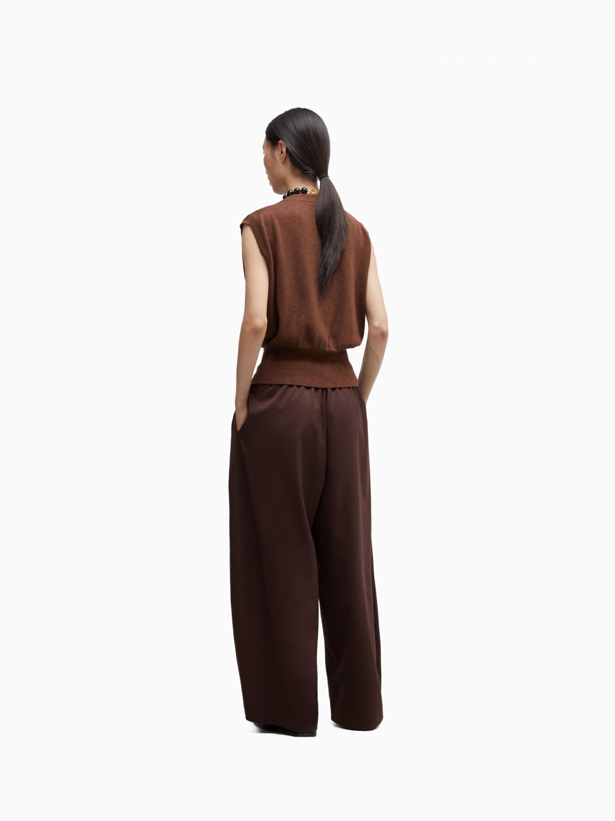 Flecked Cotton Waistcoat Russet