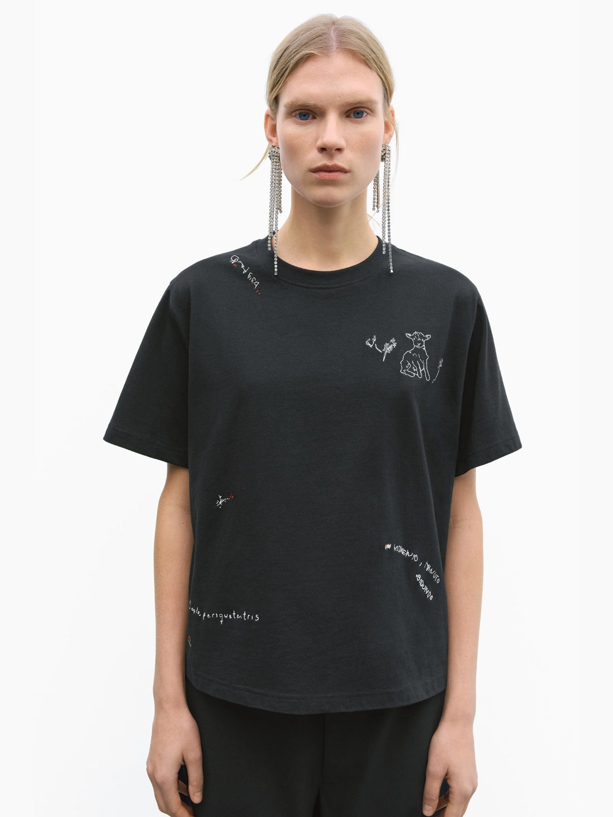 Instante Embroidered T-Shirt Black