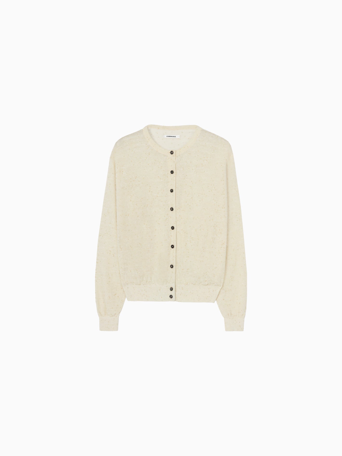 Linen & Cotton Flecked Cardigan Cream