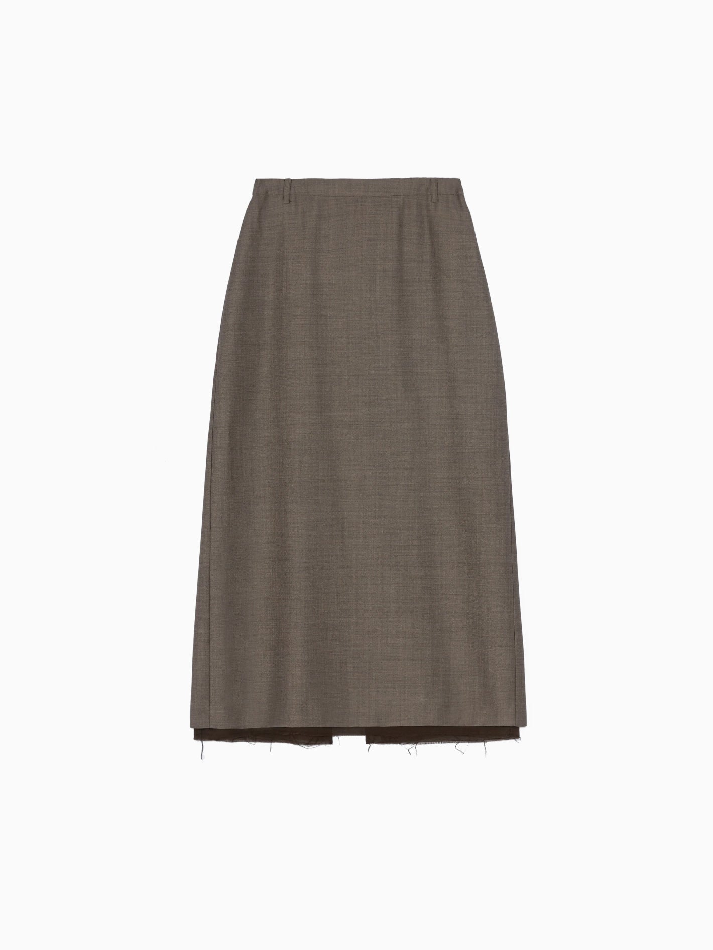Tailoring Mohair Long Skirt Smoke Brown