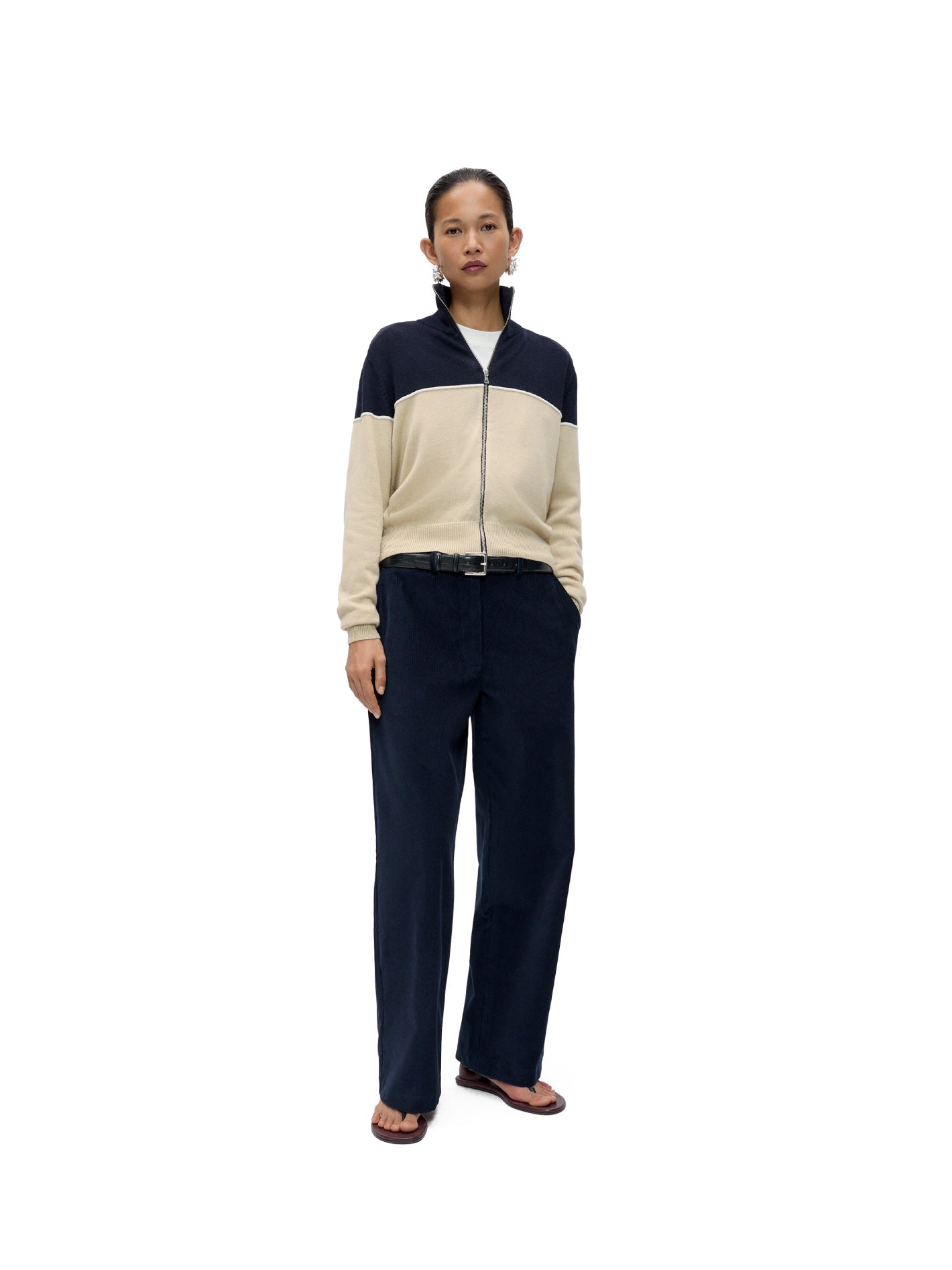 Low Rise Corduroy Pants Navy