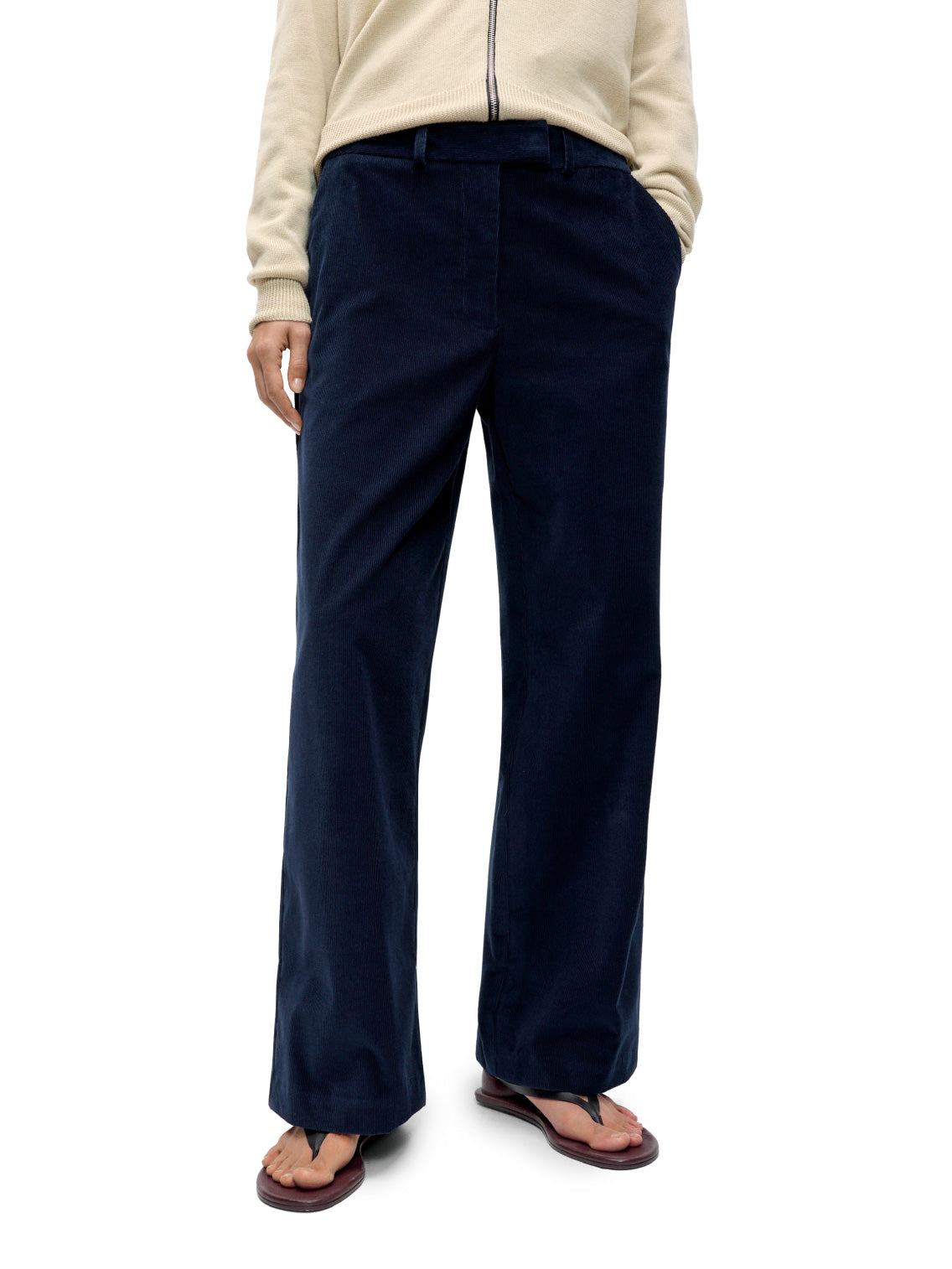 Low Rise Corduroy Pants Navy