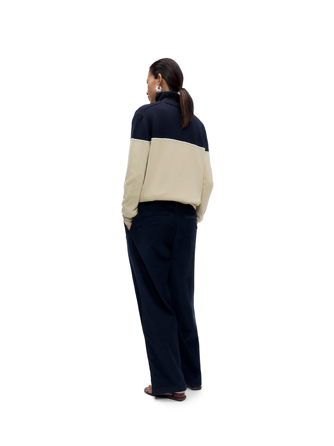 Low Rise Corduroy Pants Navy