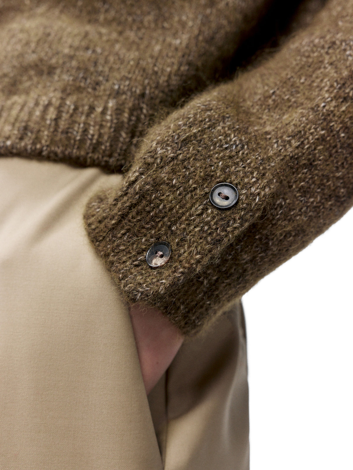 Melange Polo Sweater Pardo