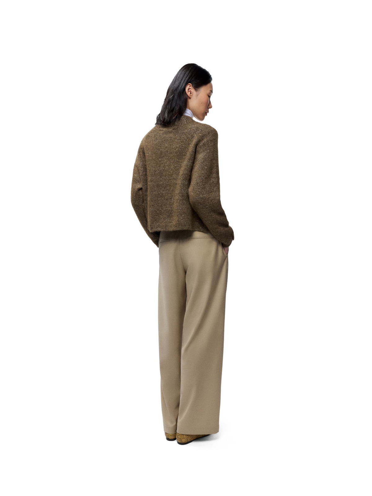 Melange Polo Sweater Pardo
