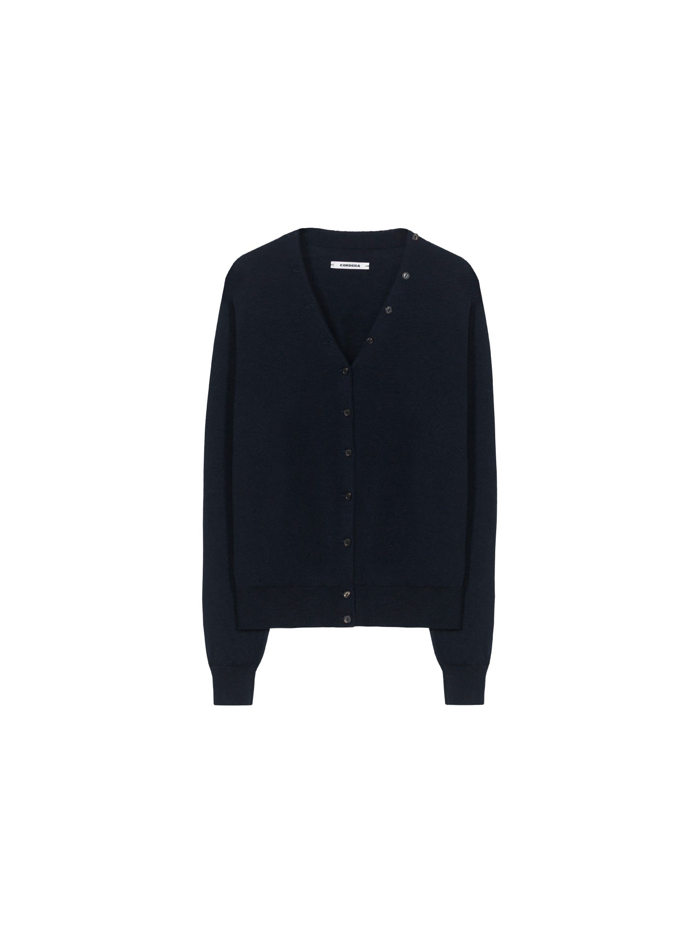Merino Wool Button Cardigan Navy