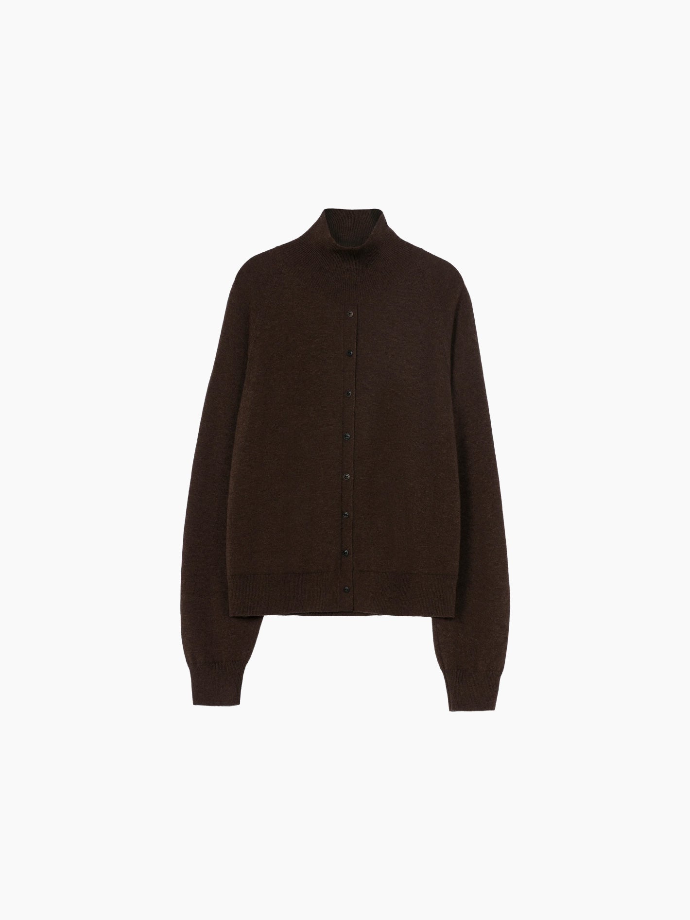 Merino Wool Buttoned Sweater Espresso