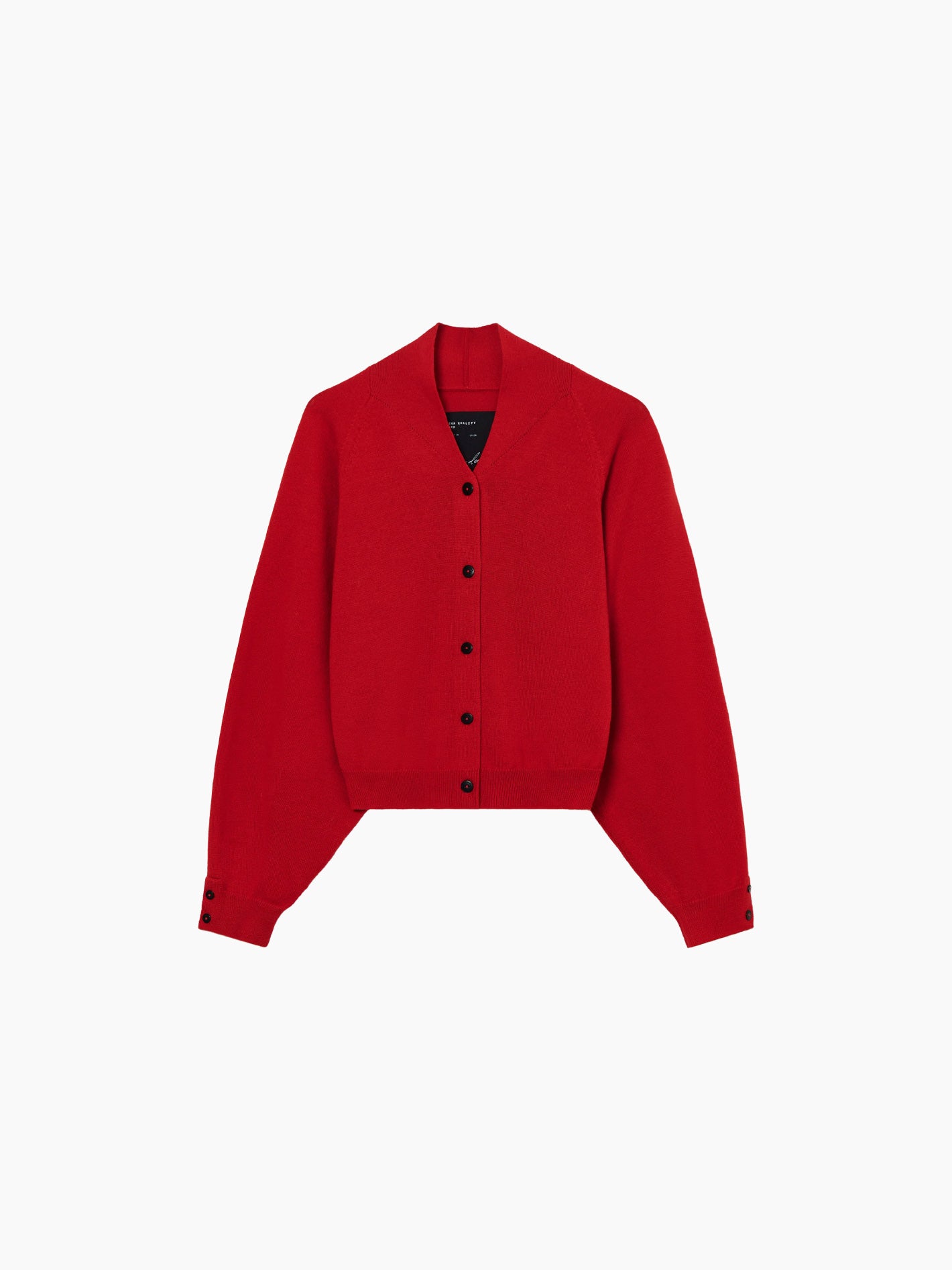 Merino Wool Cardigan Red